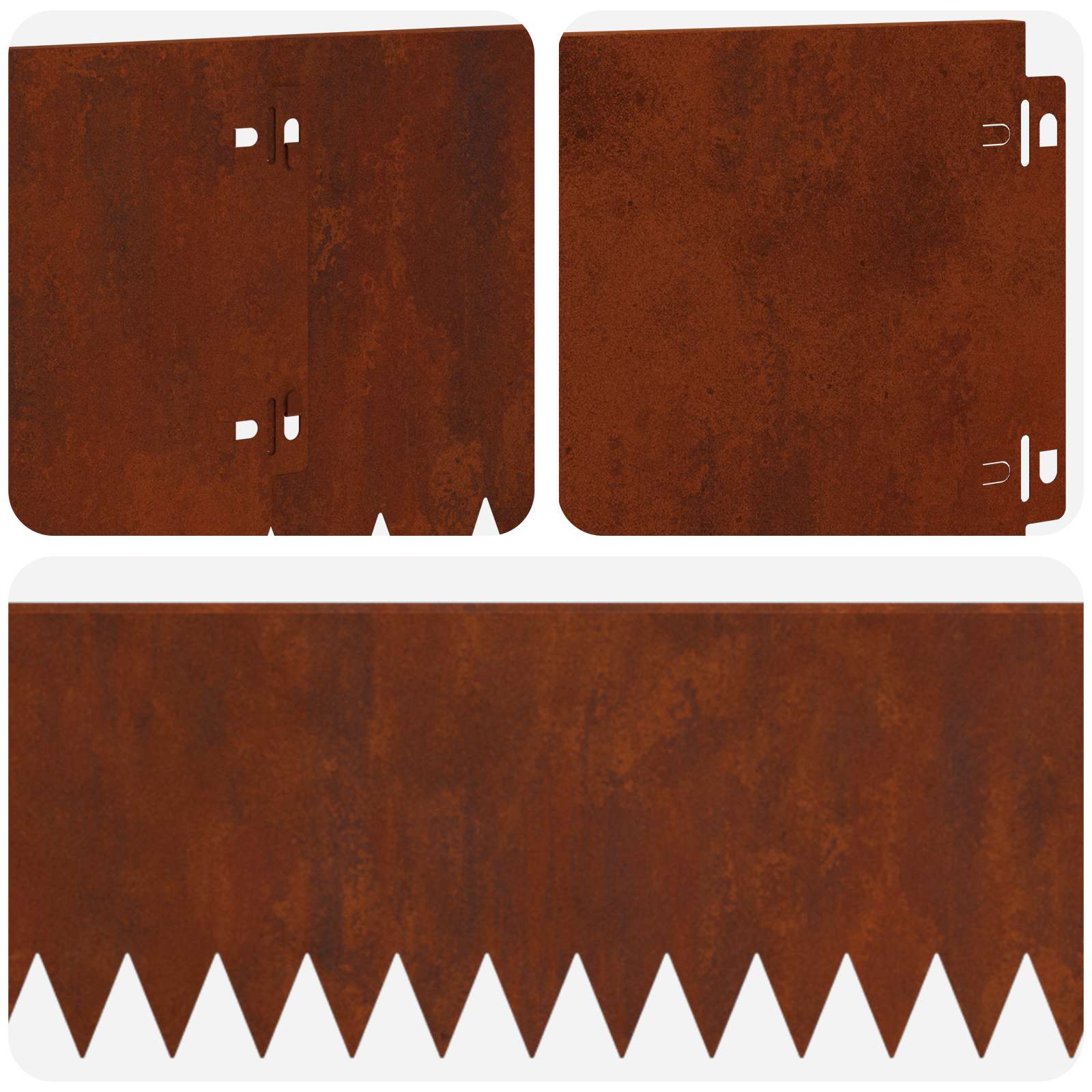 Ograda oko Travnjaka 30 pcs 103 x 20 cm Čelik Rđa