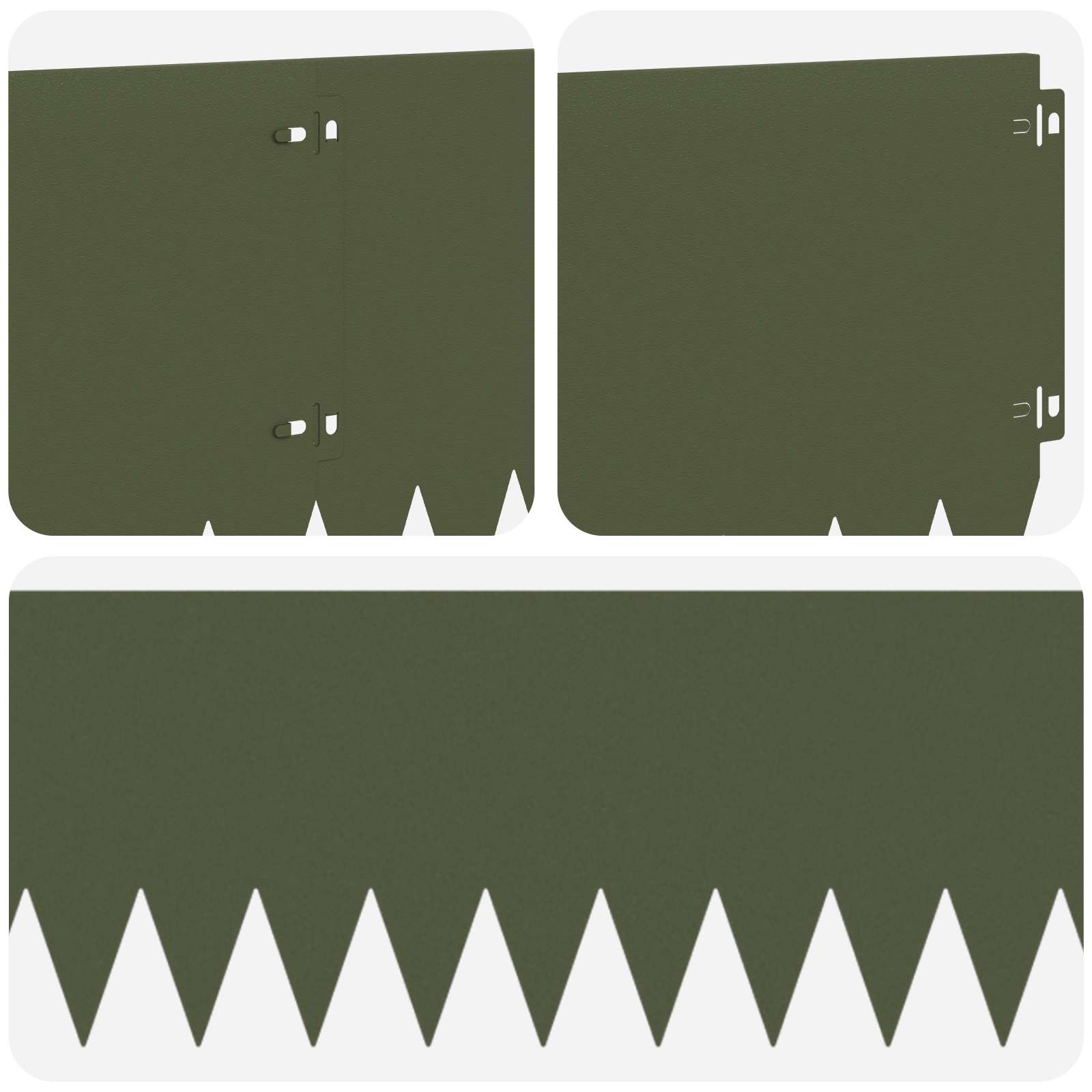 Ograda oko Travnjaka 10 pcs 103 x 25 cm Čelik Maslinastozelena