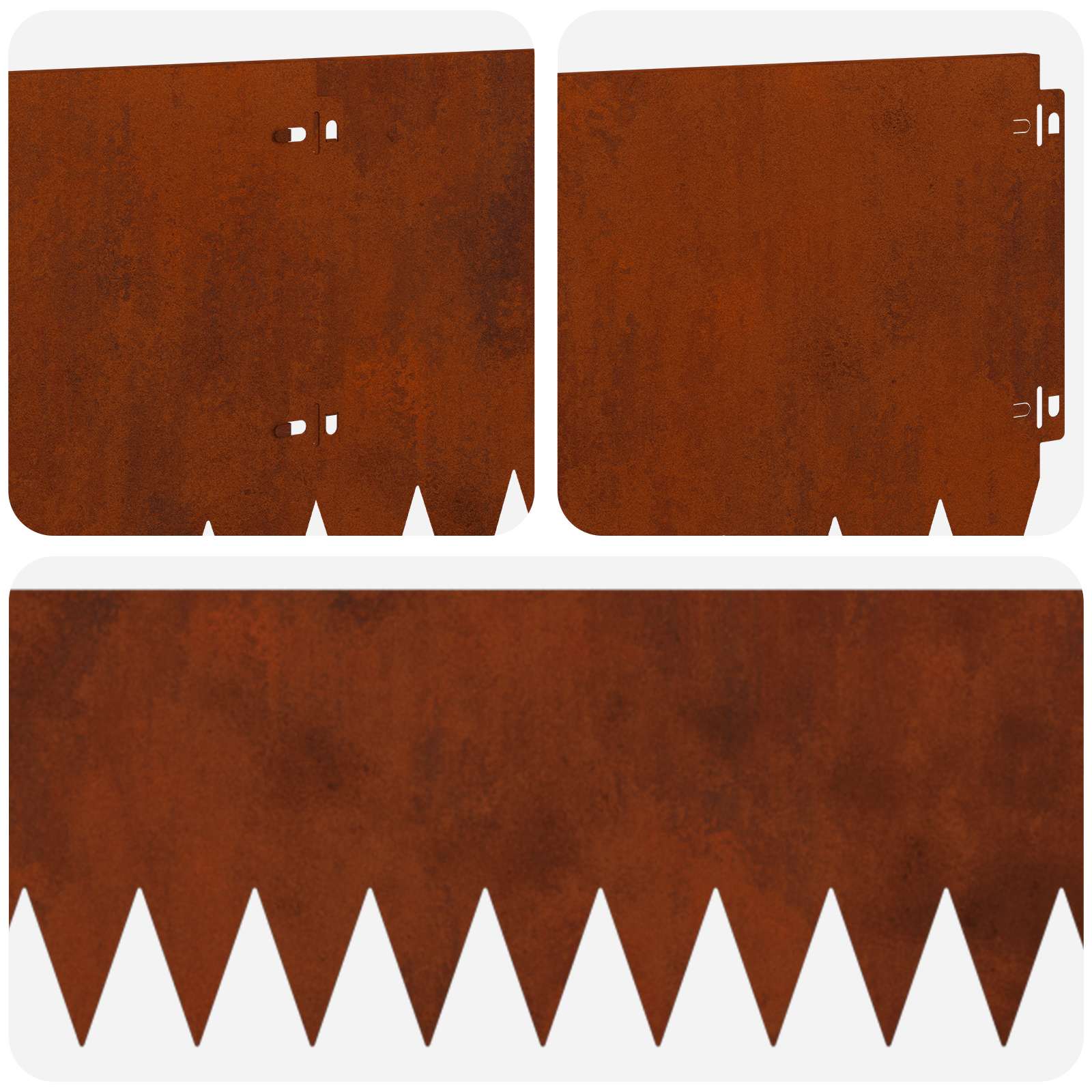 Ograda oko Travnjaka 10 pcs 103 x 25 cm Čelik Rđa