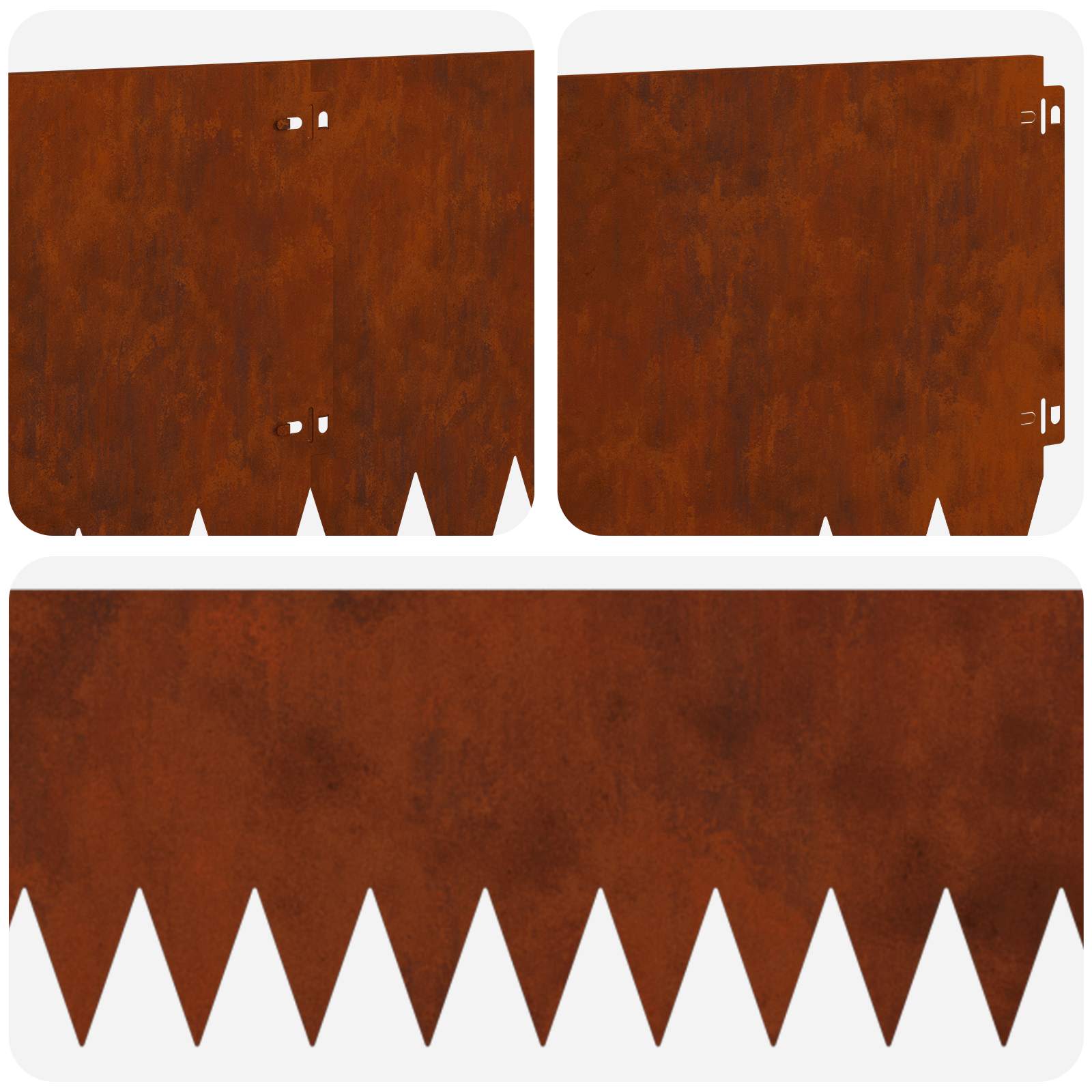 Ograda oko Travnjaka 10 pcs 103 x 30 cm Čelik Rđa