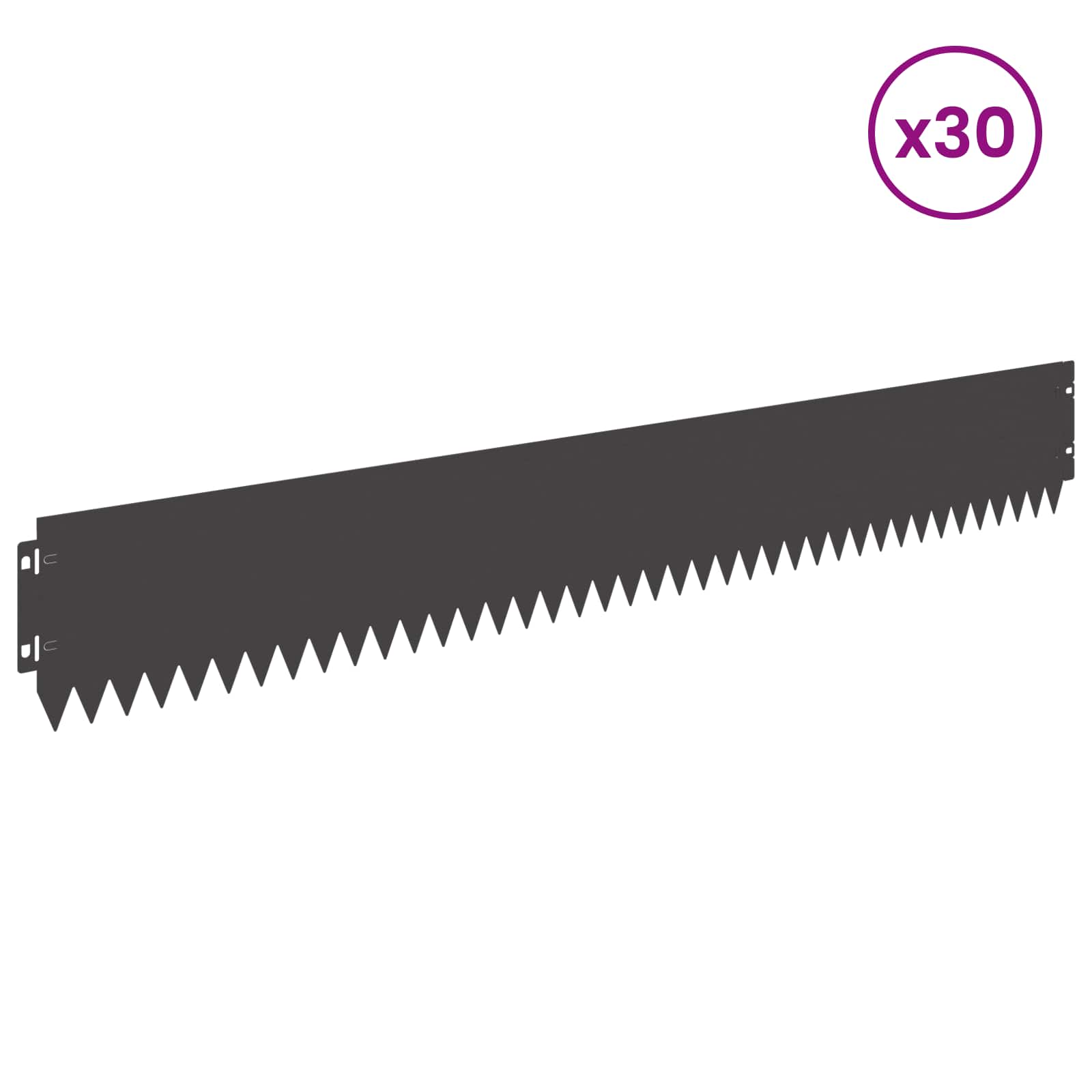 Ograda oko Travnjaka 30 pcs 103 x 15 cm Čelik Crna