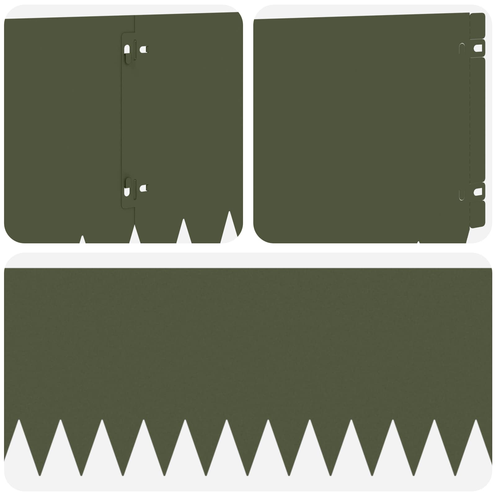 Ograda oko Travnjaka 10 pcs 103 x 25 cm Čelik Maslinastozelena