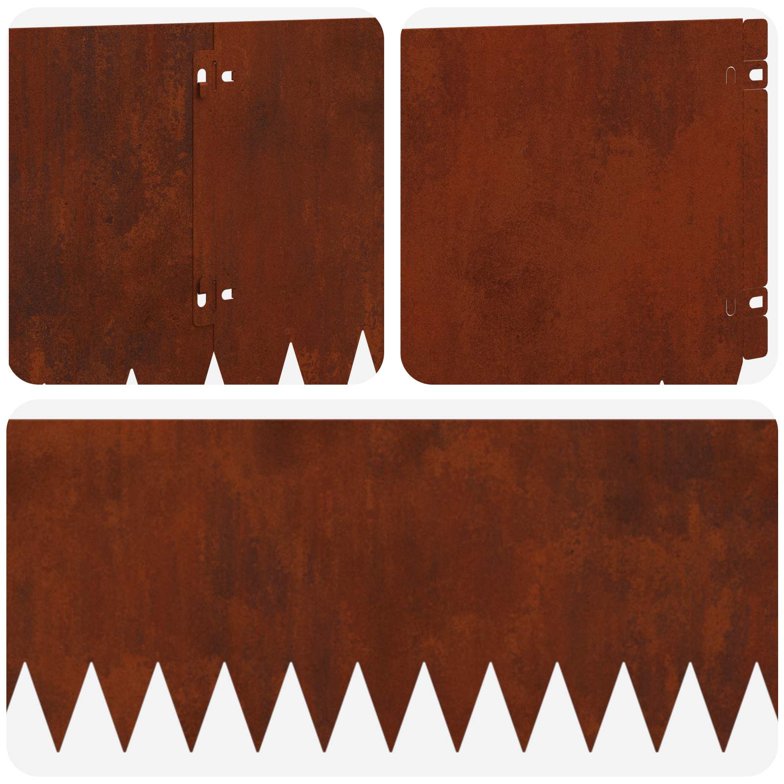 Ograda oko Travnjaka 10 pcs 103 x 25 cm Čelik Rđa