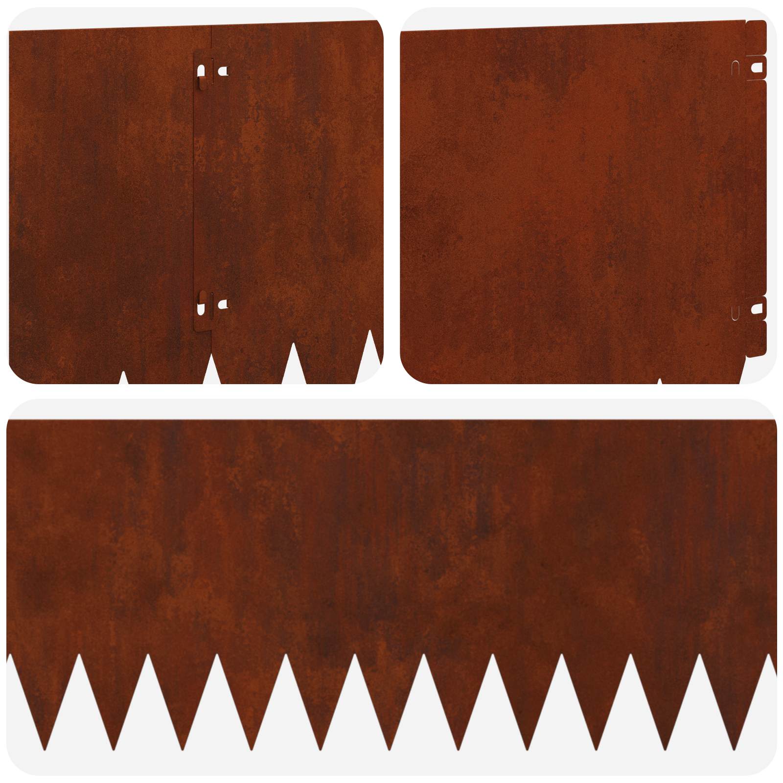 Ograda oko Travnjaka 10 pcs 103 x 30 cm Čelik Rđa