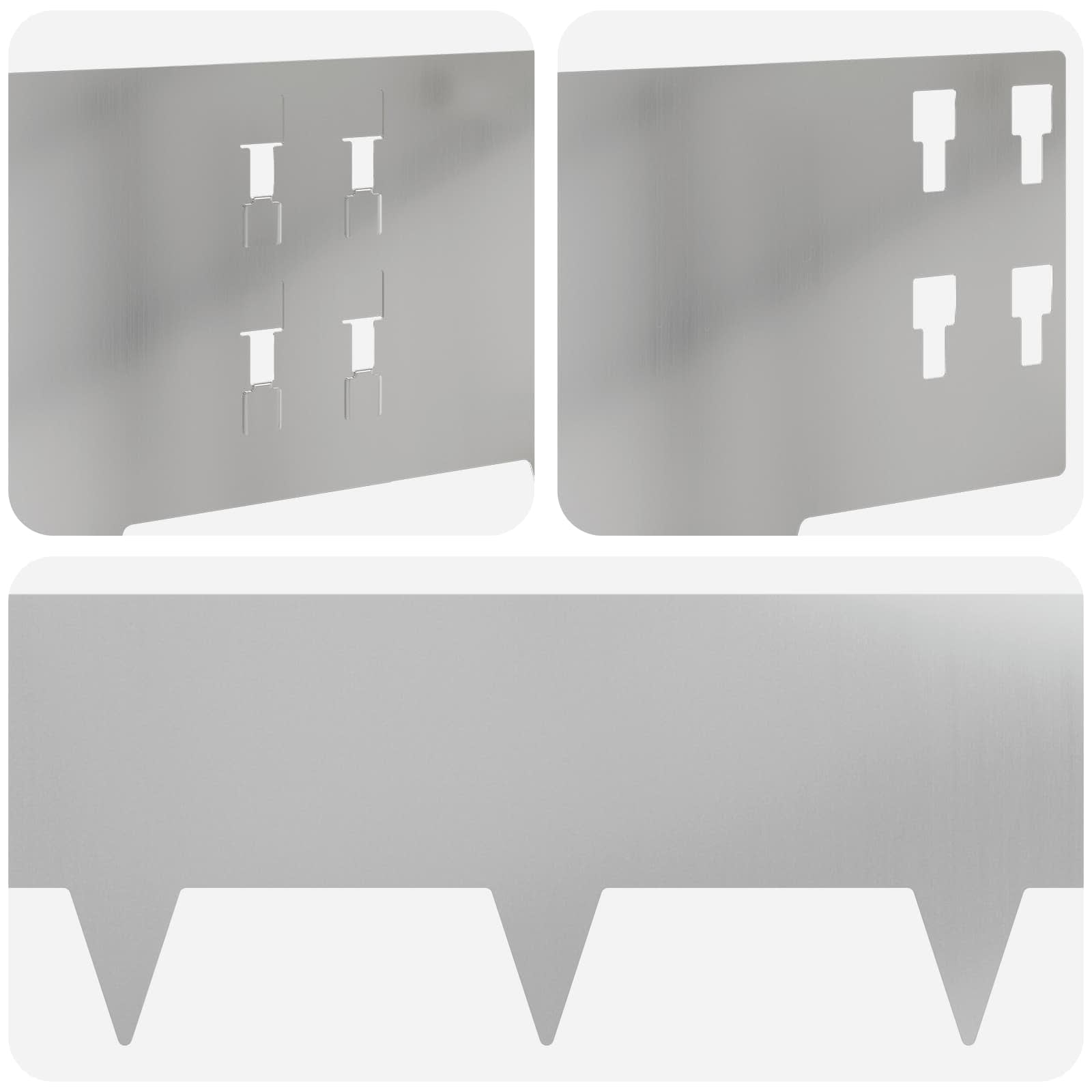 Ograda oko Travnjaka 10 pcs 100 x 20 cm Čelik Srebrna