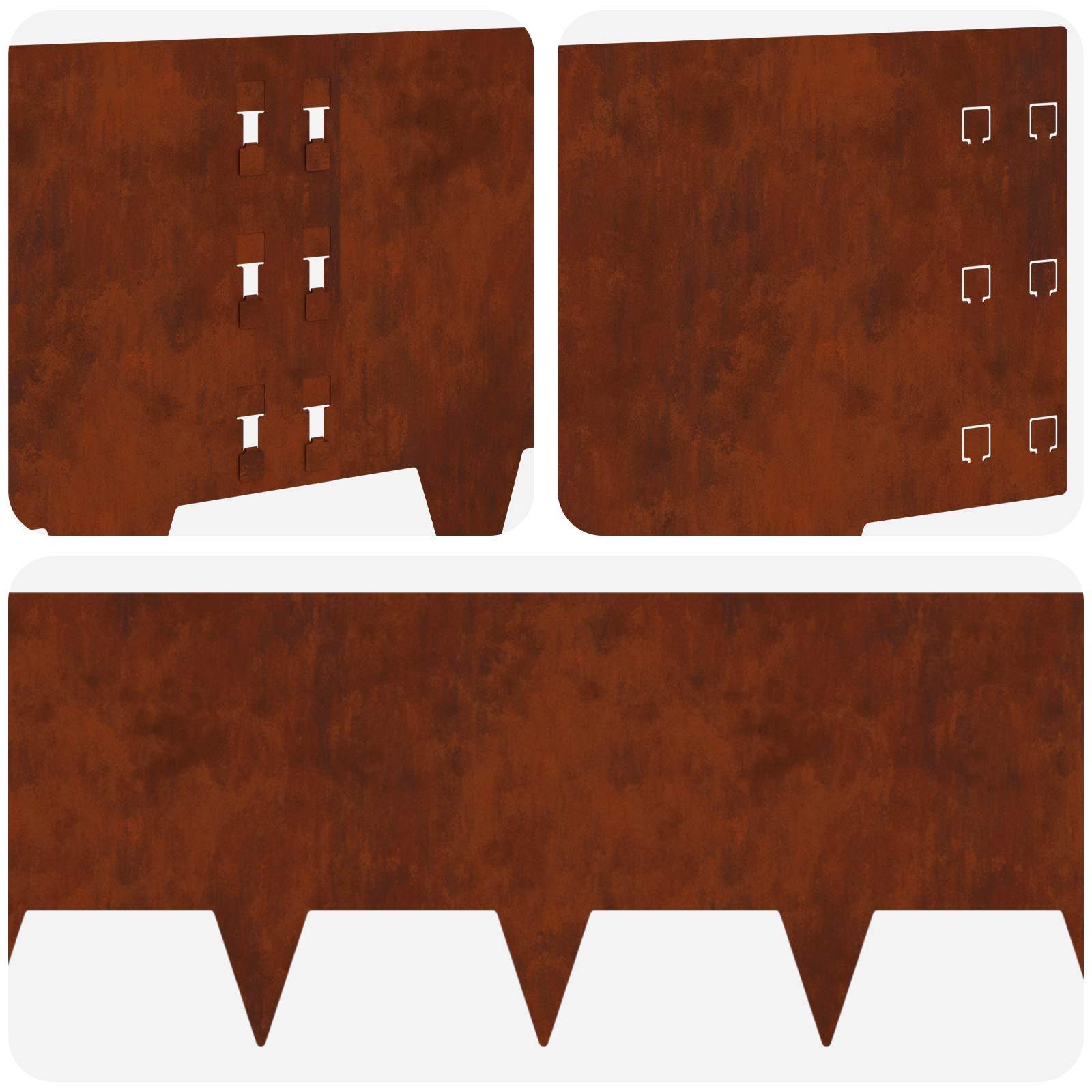 Ograda oko Travnjaka 30 pcs 100 x 30 cm Čelik Rđa