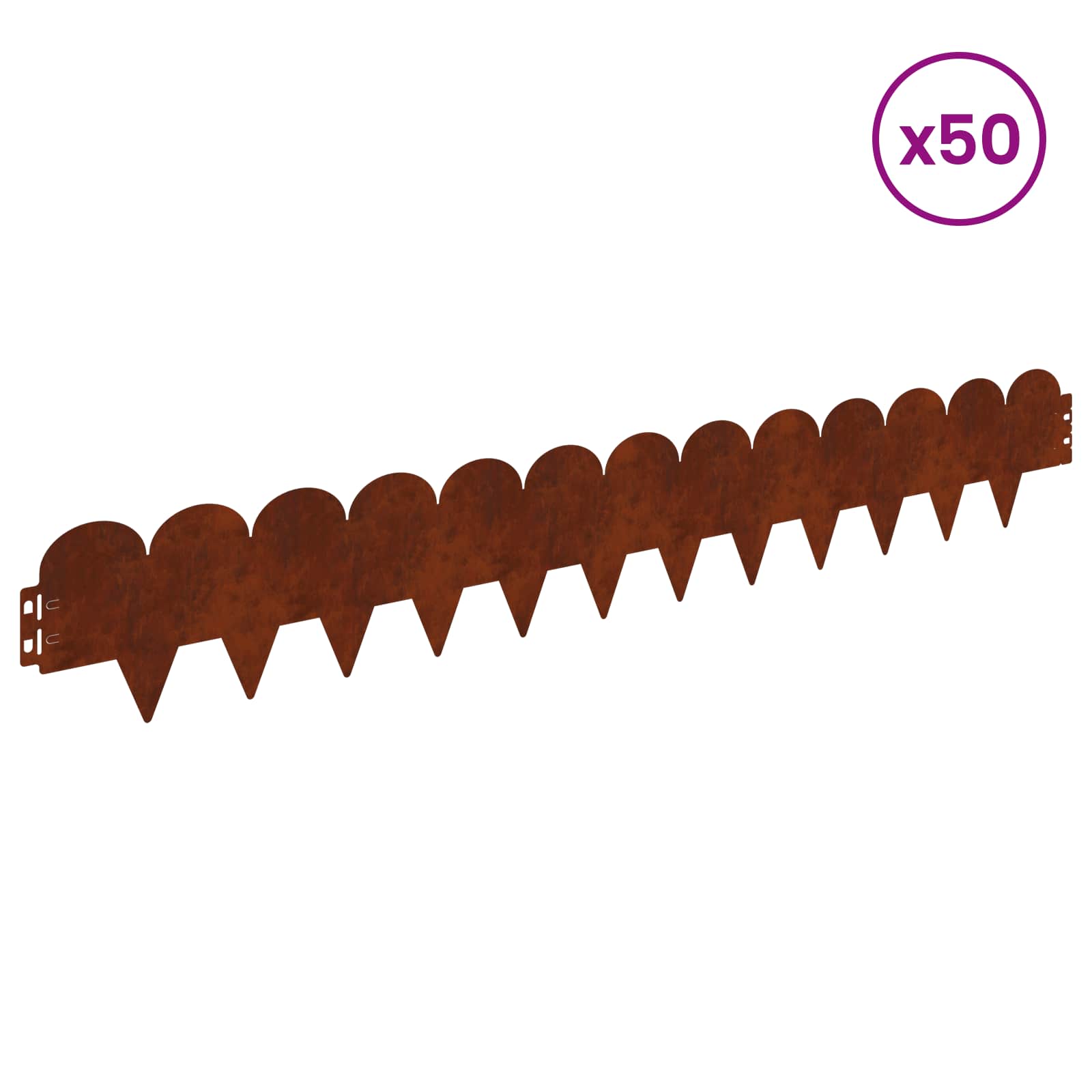 Ograda oko Travnjaka 50 pcs 103 x 15 cm Čelik Rđa