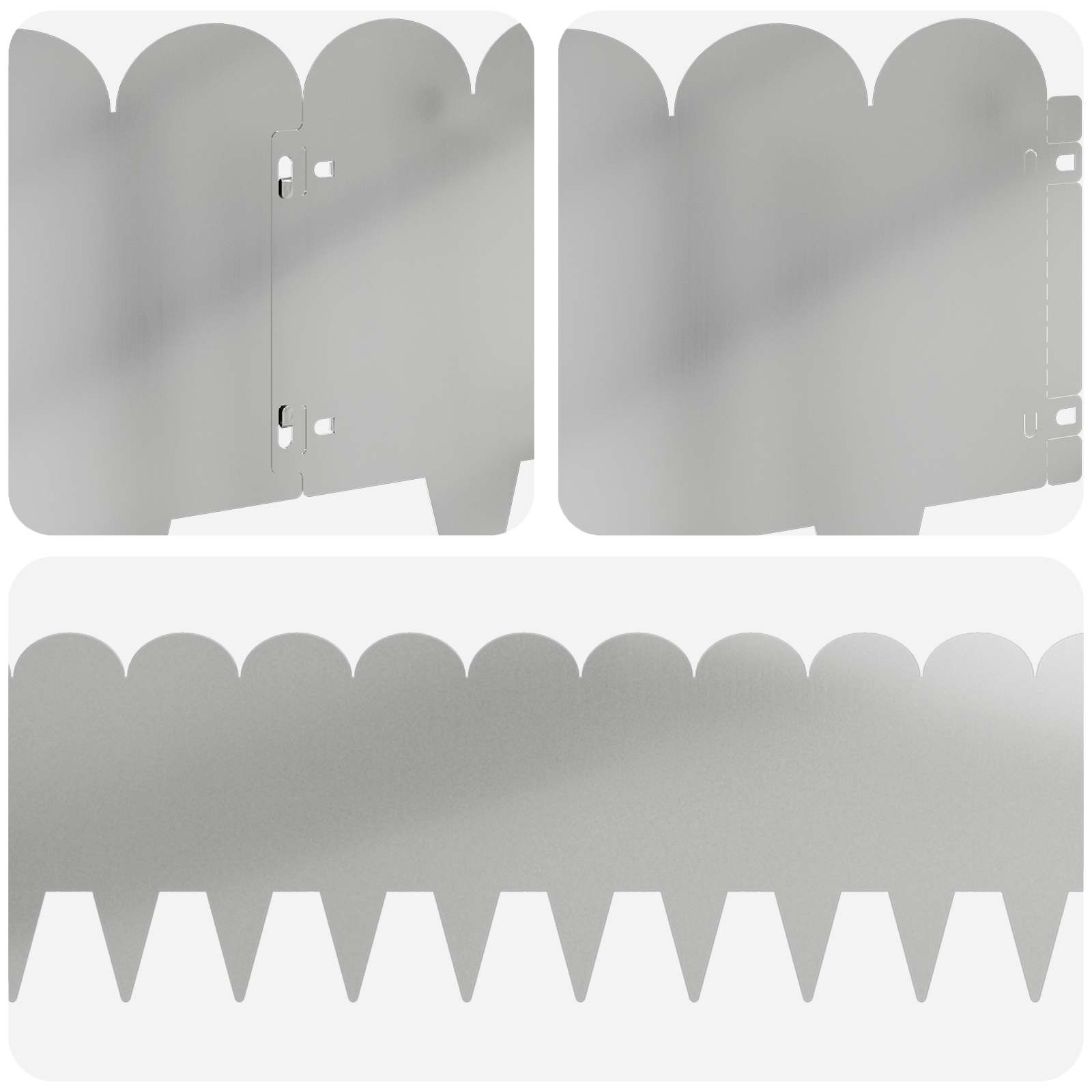 Ograda oko Travnjaka 30 pcs 103 x 25 cm Čelik Srebrna