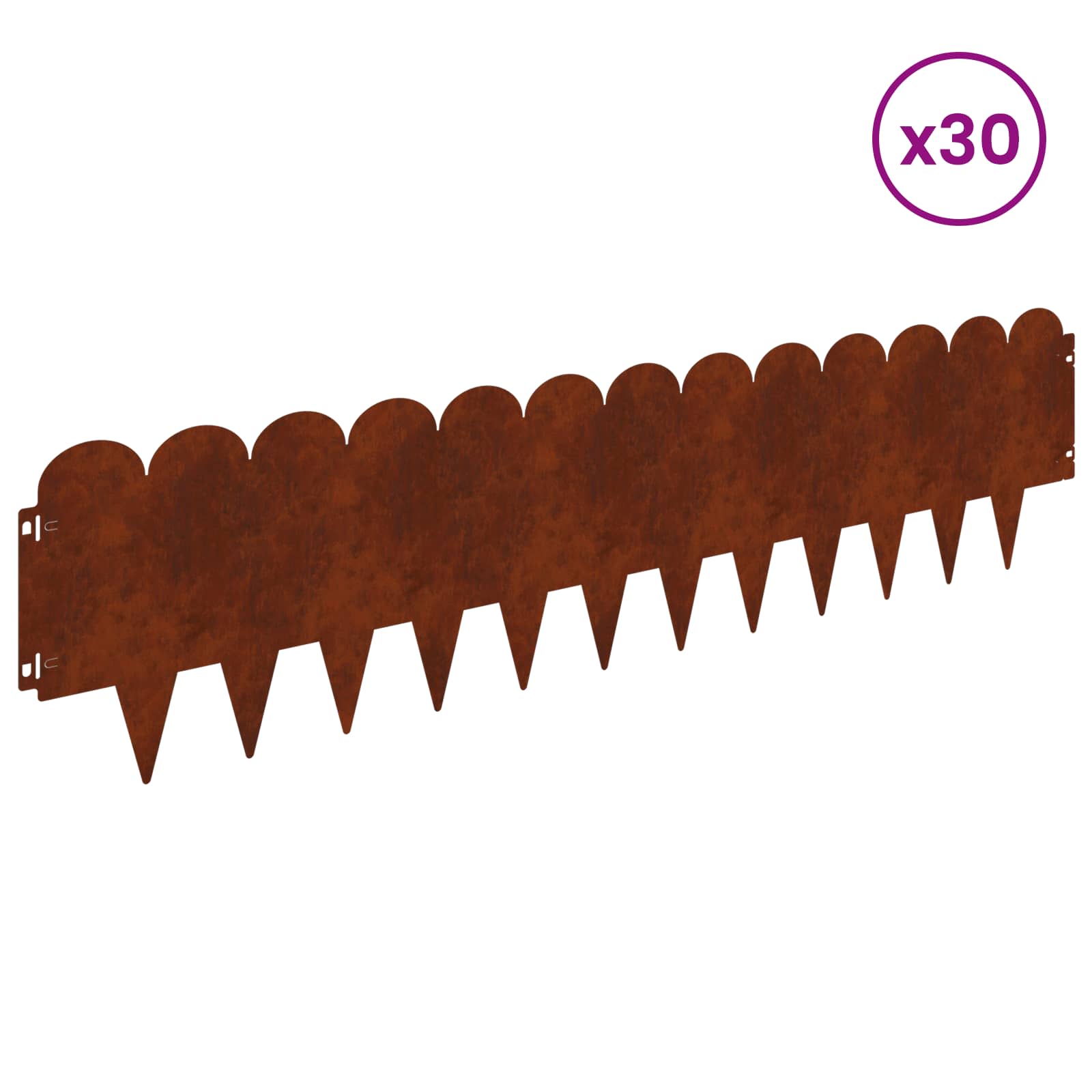 Ograda oko Travnjaka 30 pcs 103 x 25 cm Čelik Rđa
