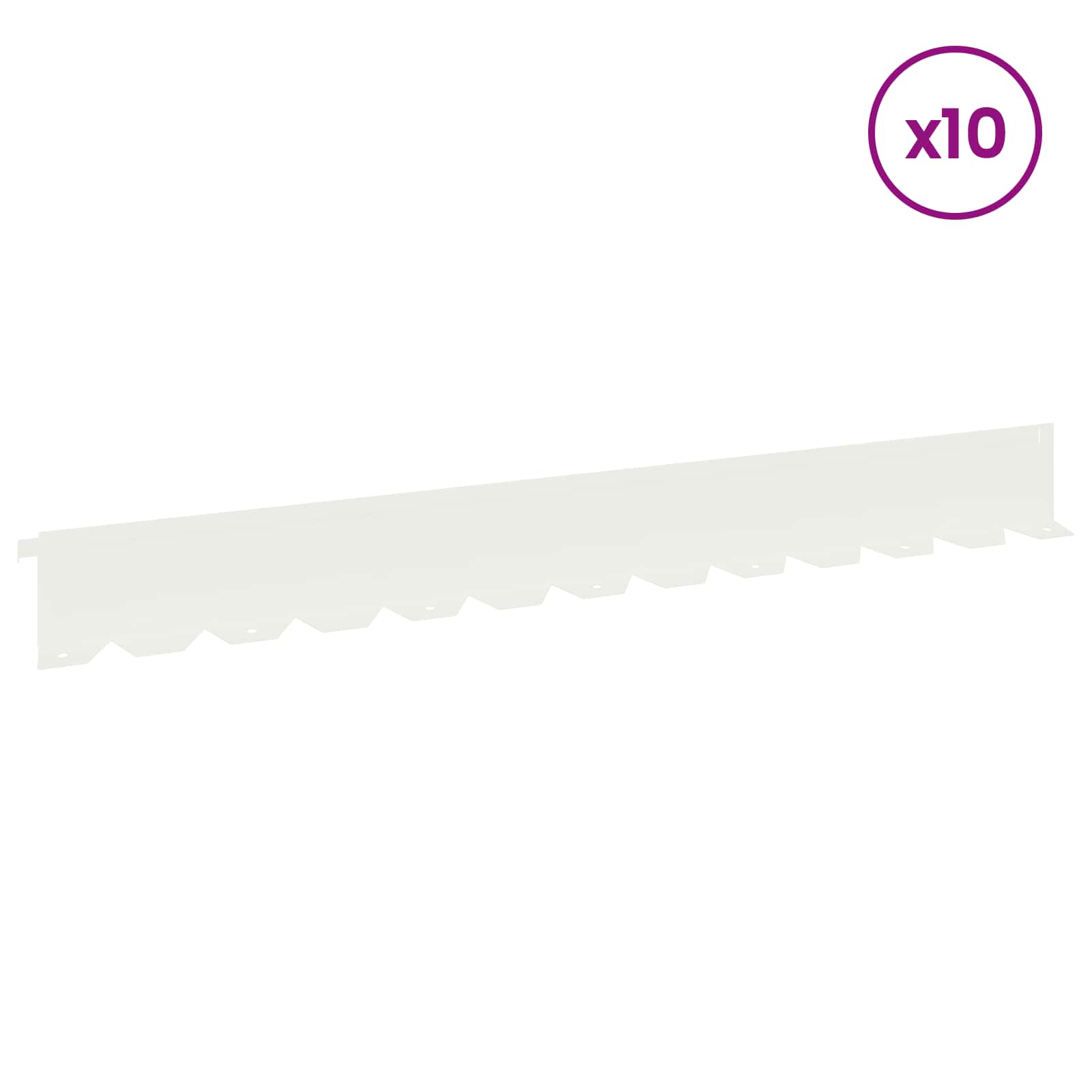 Ograda oko Travnjaka 10 pcs 102 x 10 x 4 cm Čelik Bijela