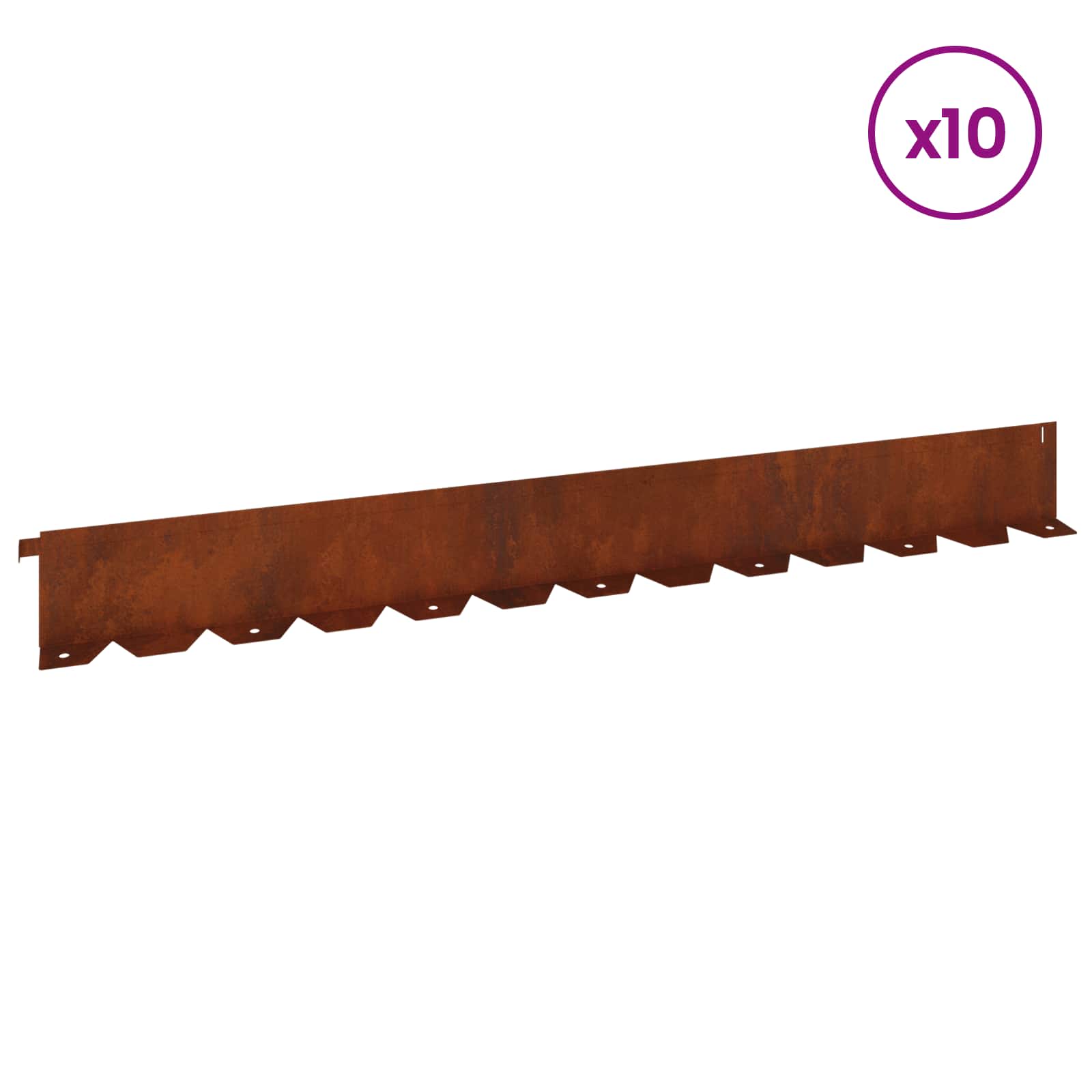 Ograda oko Travnjaka 10 pcs 102 x 10 x 4 cm Čelik Rđa