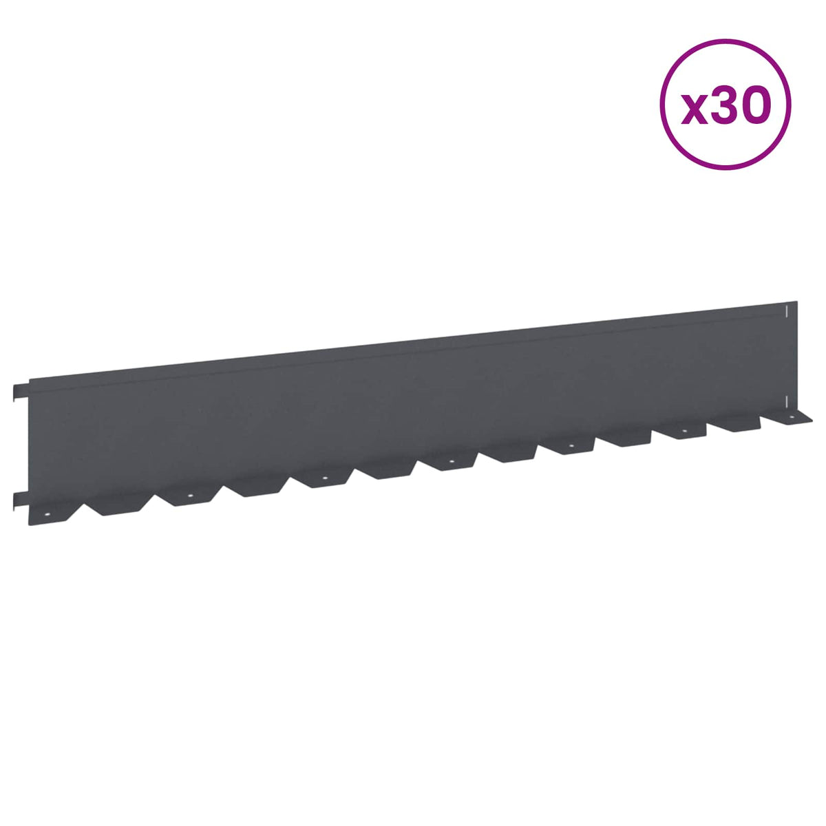 Ograda oko Travnjaka 30 pcs 102 x 15 x 4 cm Čelik Antracit