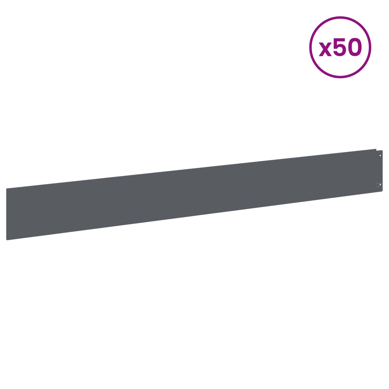 Ograda oko Travnjaka 50 pcs 100 x 12 cm Čelik Antracit