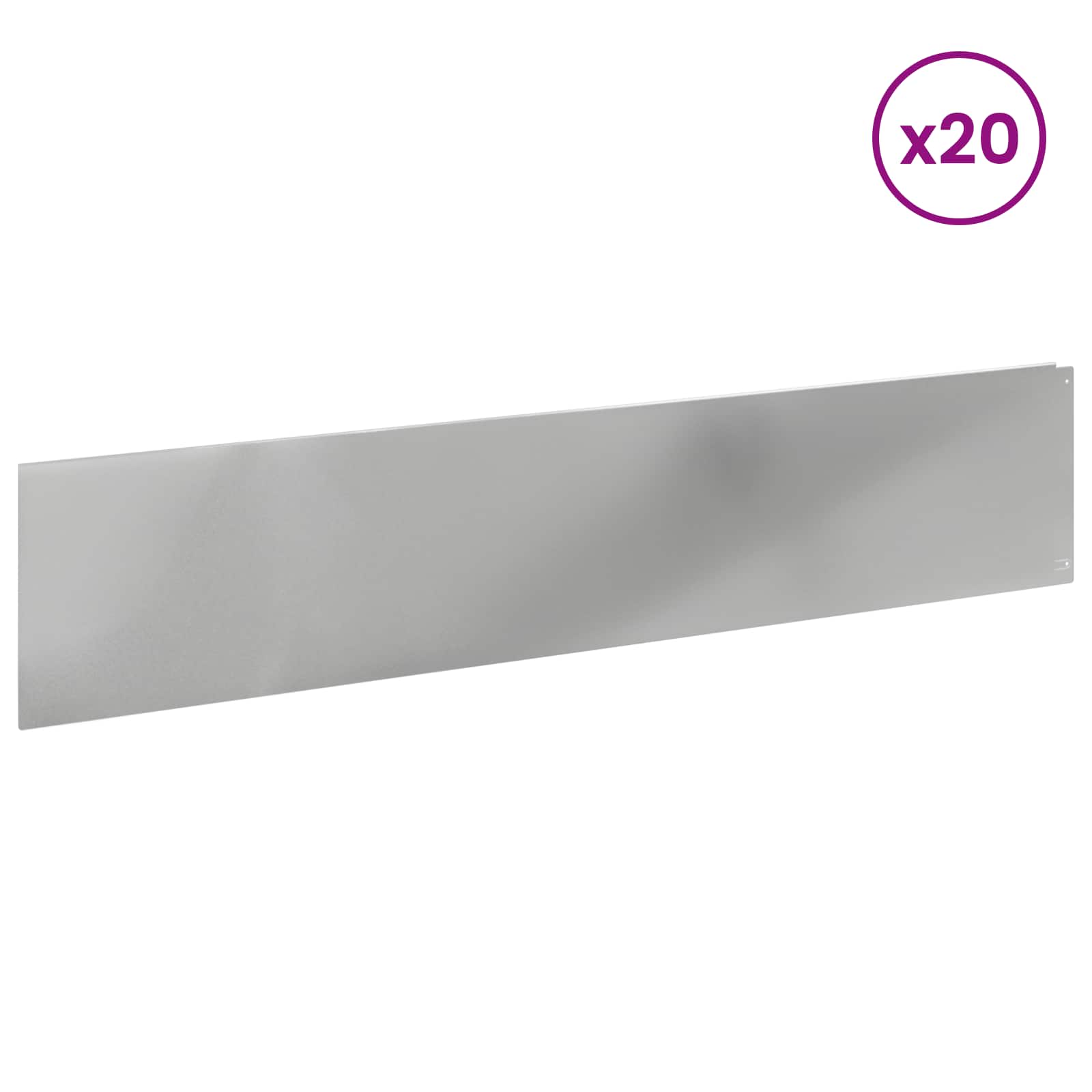 Ograda oko Travnjaka 20 pcs 100 x 22 cm Čelik Srebrna