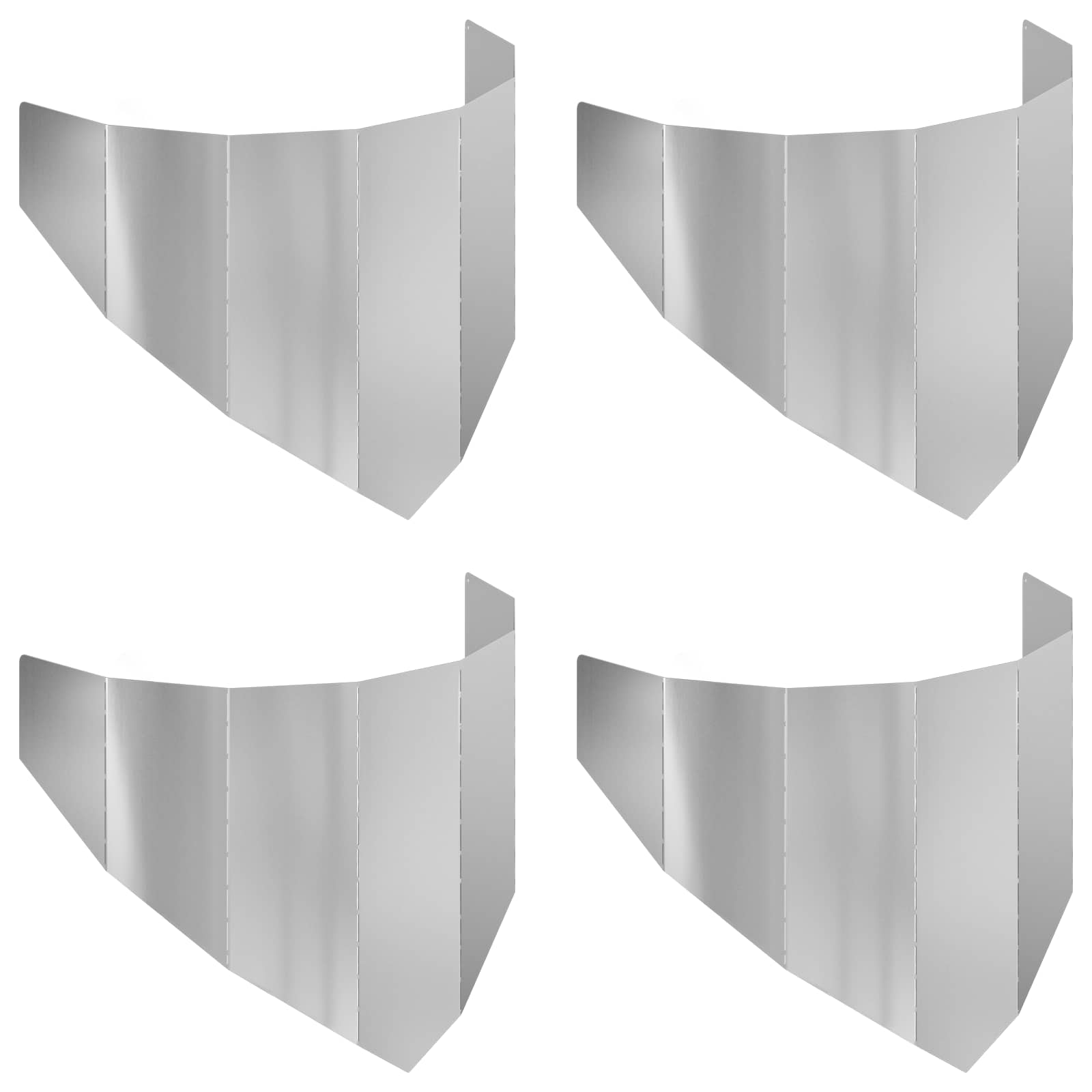 Ograda oko Travnjaka 4 pcs 100 x 45 cm Čelik Srebrna