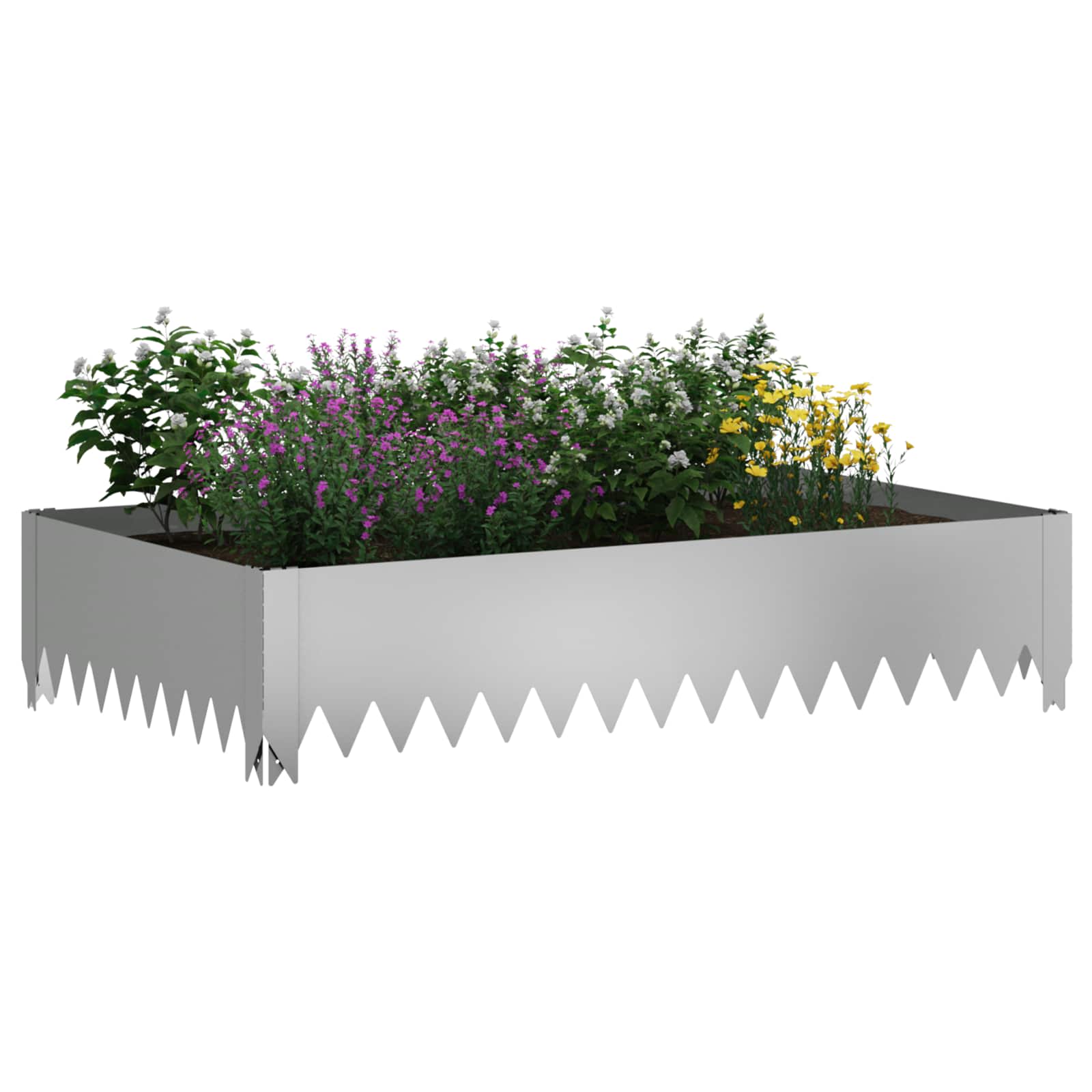 Ograda oko Travnjaka 4 pcs 100 x 60 x 20 cm Čelik Srebrna