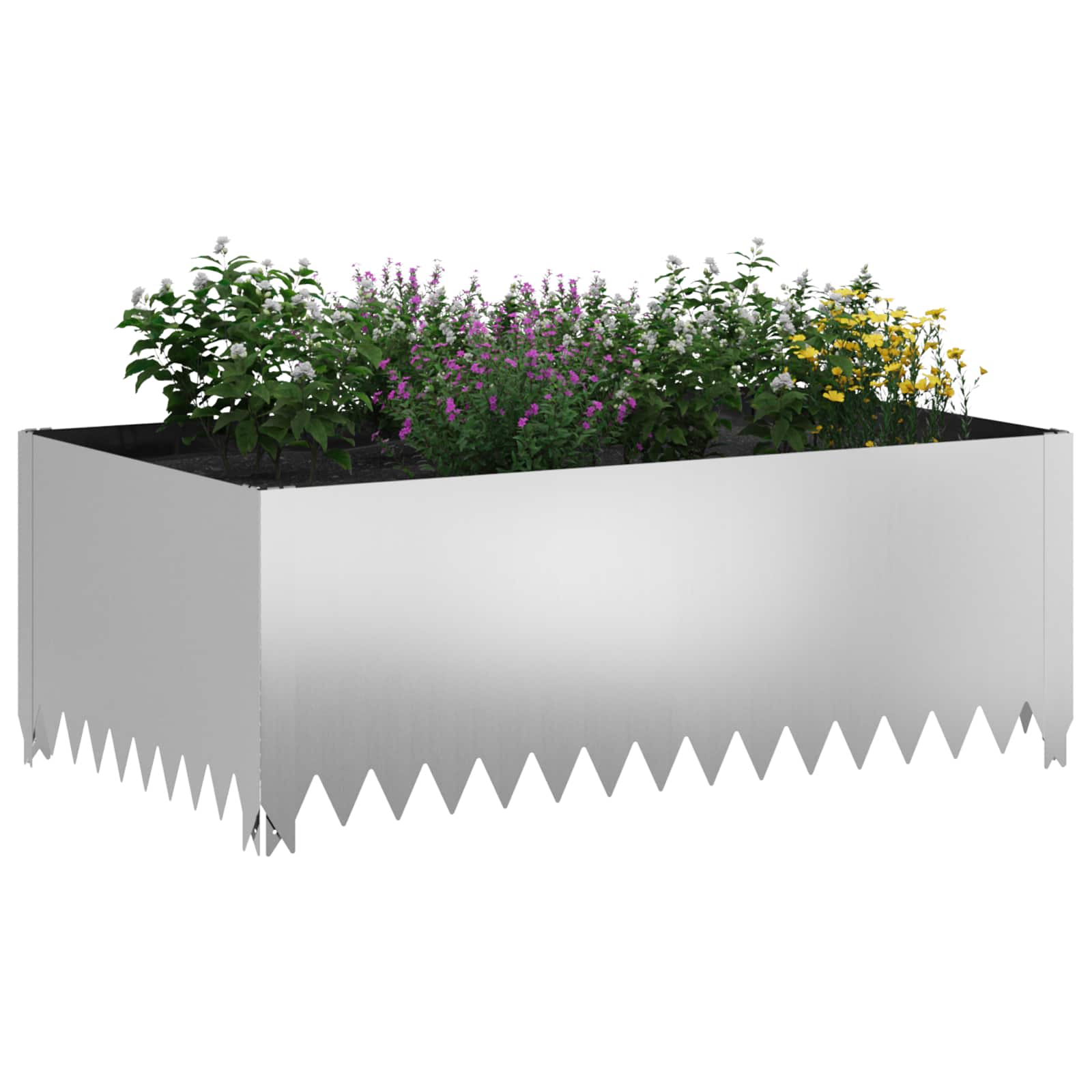 Ograda oko Travnjaka 4 pcs 100 x 60 x 35 cm Čelik Srebrna