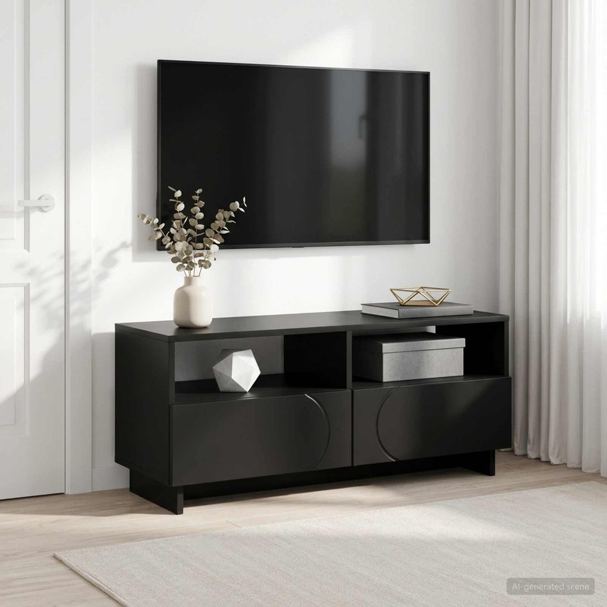 TV stalak 90 x 34,5 x 40 cm Crna Konstruirano drvo