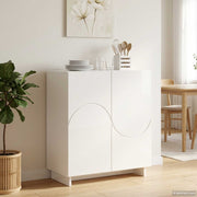 Komoda Bijela visokog sjaja Konstruirano drvo 67 x 34,5 x 75 cm
