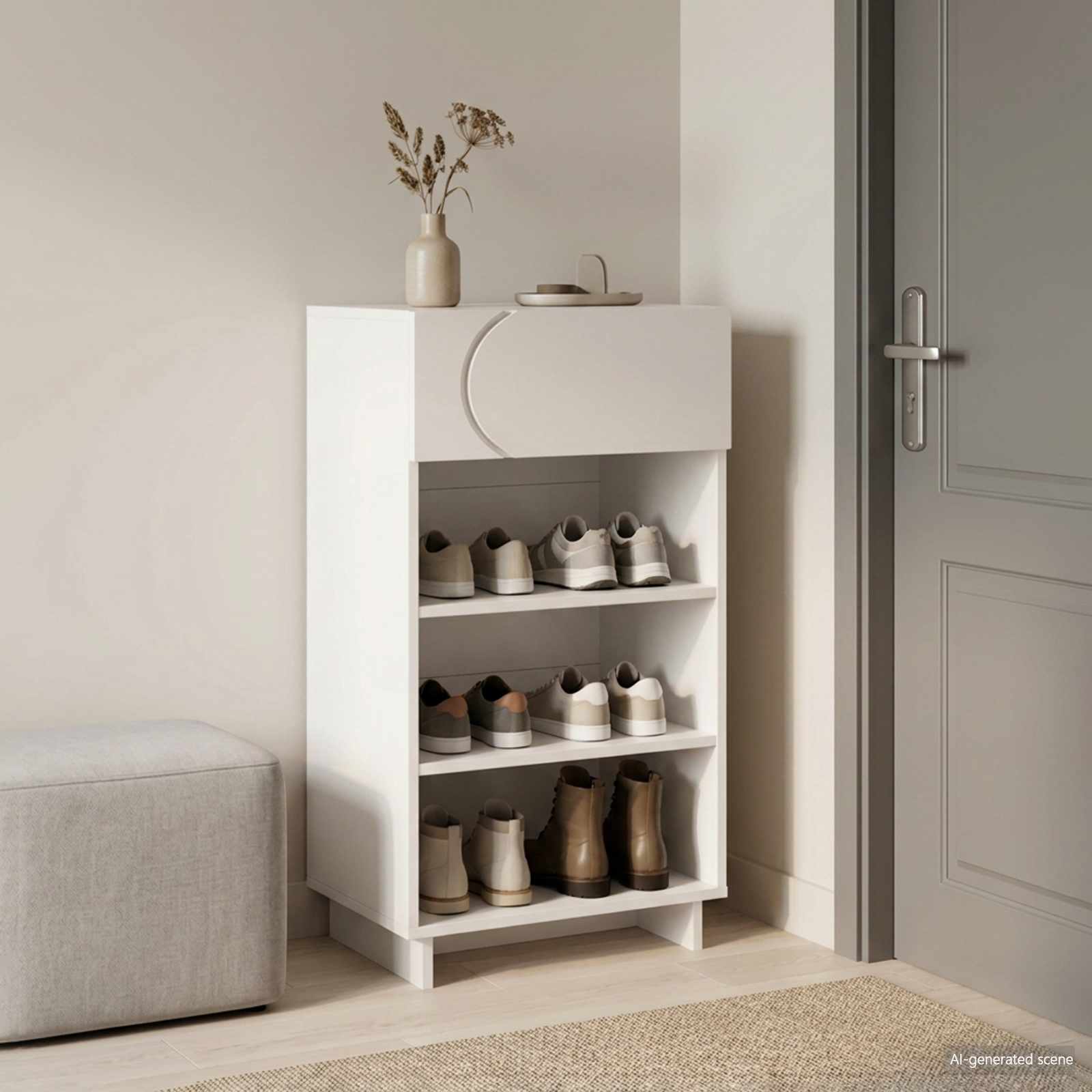 Ormar za cipele 48 x 38 x 87,5 cm Konstruirano drvo Bijela