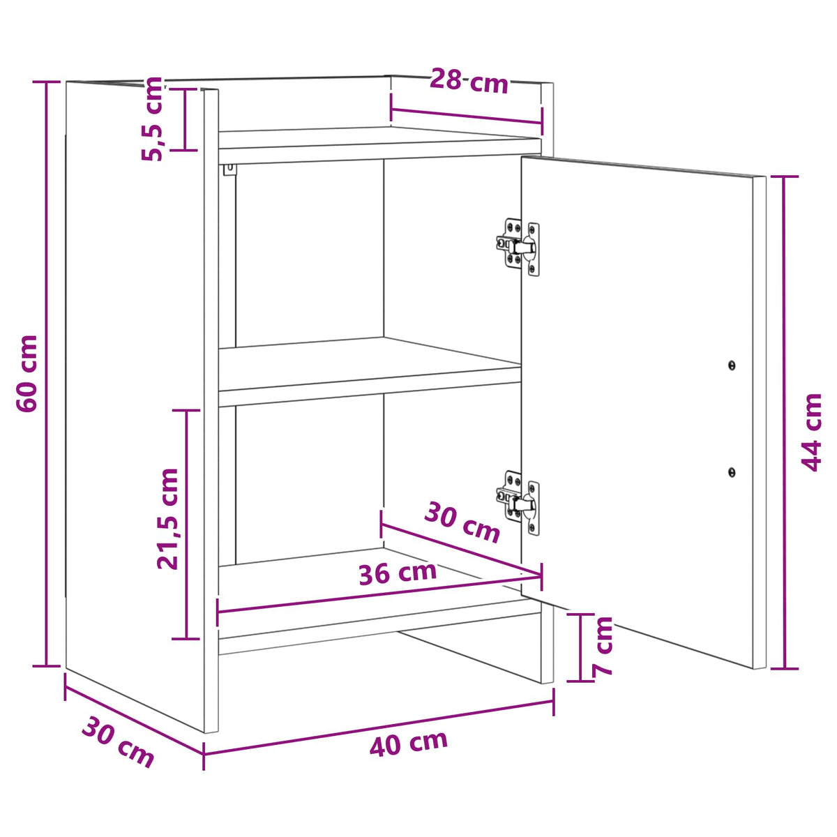 Noćni ormarići Crni hrast 40 x 30 x 60 cm Konstruirano drvo