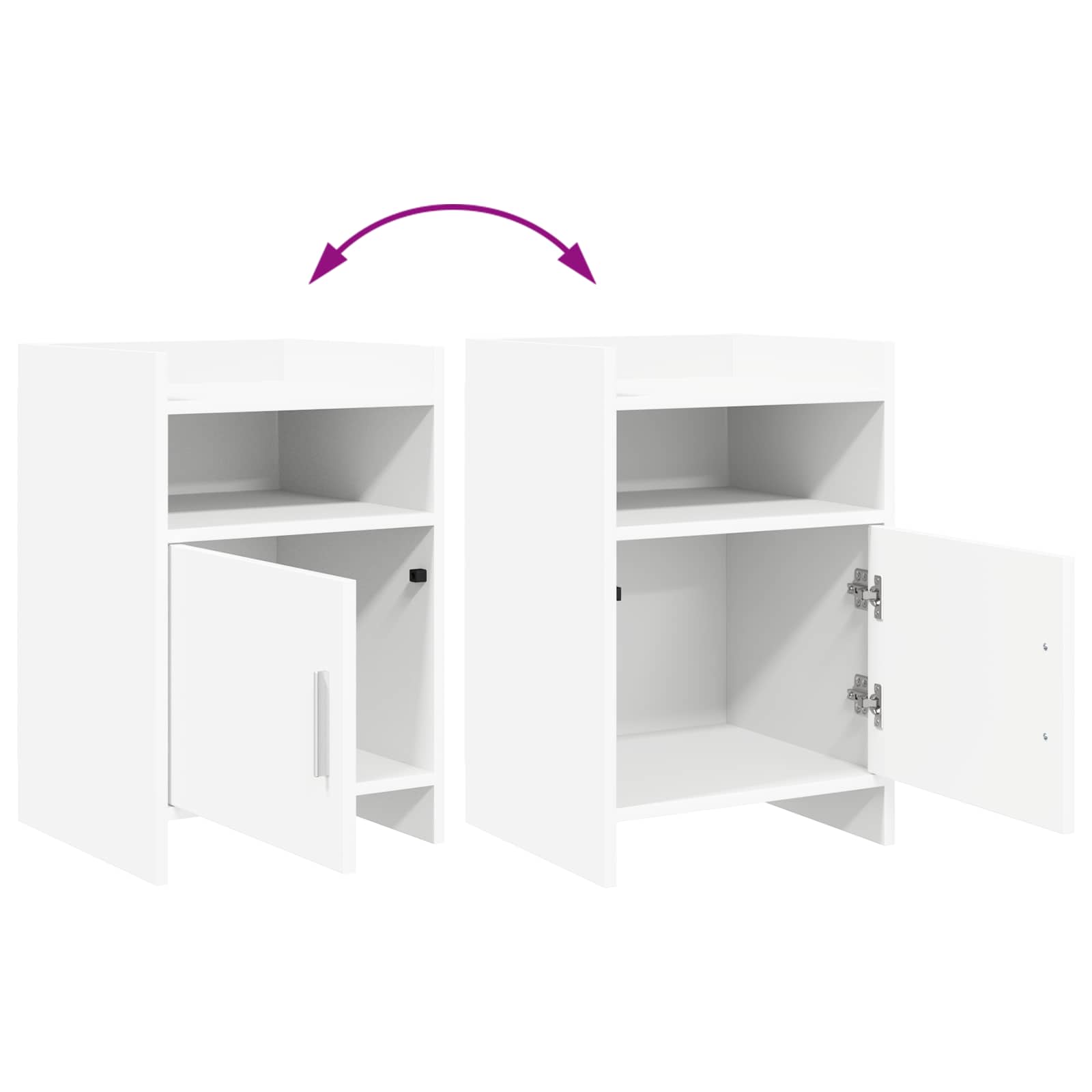 Noćni ormarići 2 pcs Bijela 40 x 36 x 60 cm Konstruirano drvo