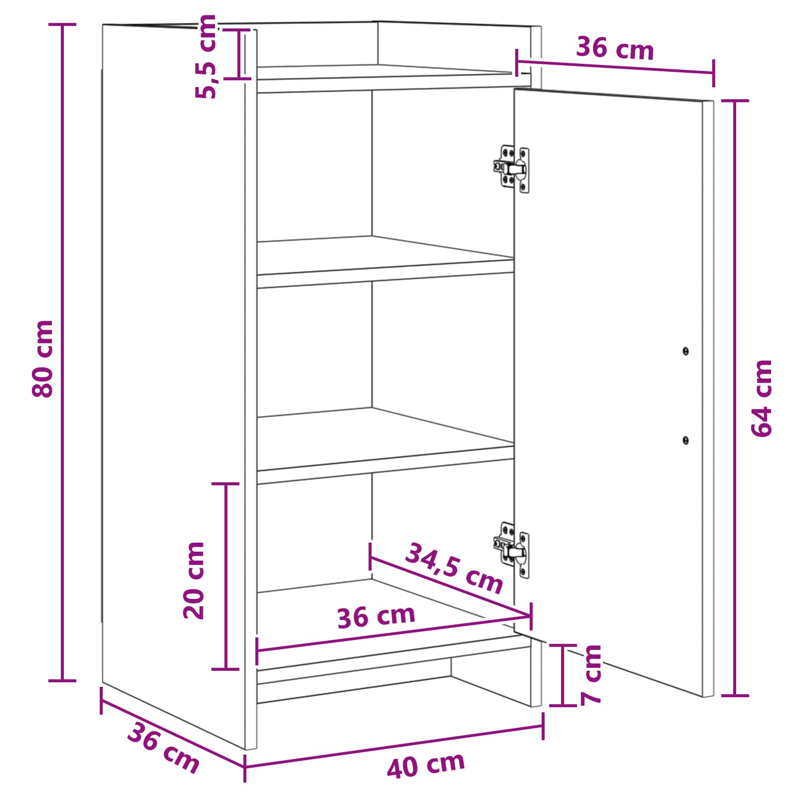 Kreveta Dimljeni hrast 40 x 36 x 80 cm Konstruirano drvo