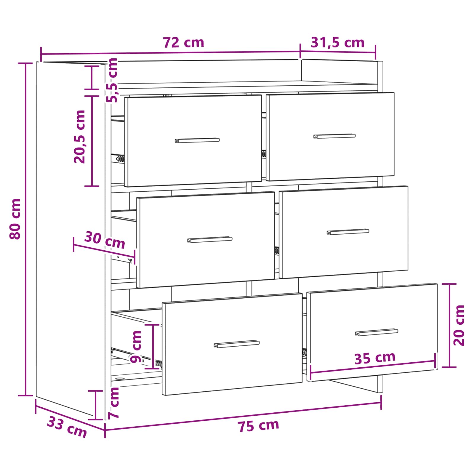 Kreveta Siva Sonoma 75 x 33 x 80 cm Konstruirano drvo
