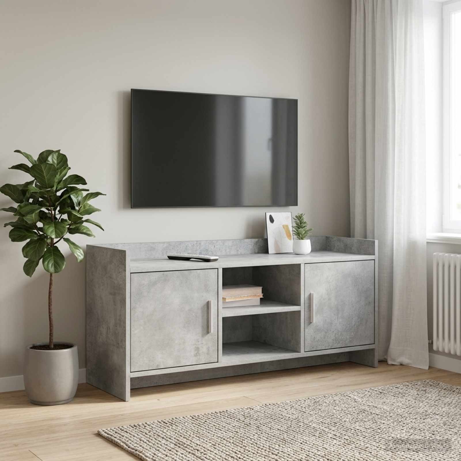 TV ormar 102 x 33 x 47 cm Betonska siva Konstruirano drvo