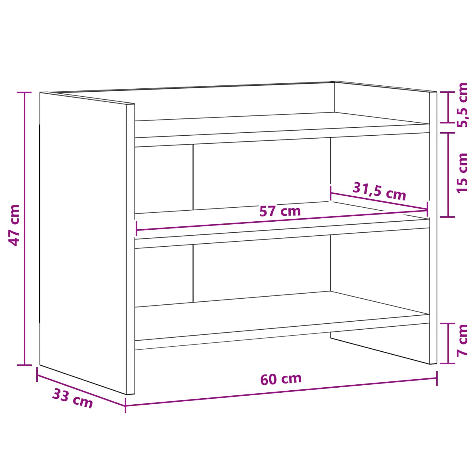 TV ormar 60 x 33 x 47 cm Staro drvo Konstruirano drvo