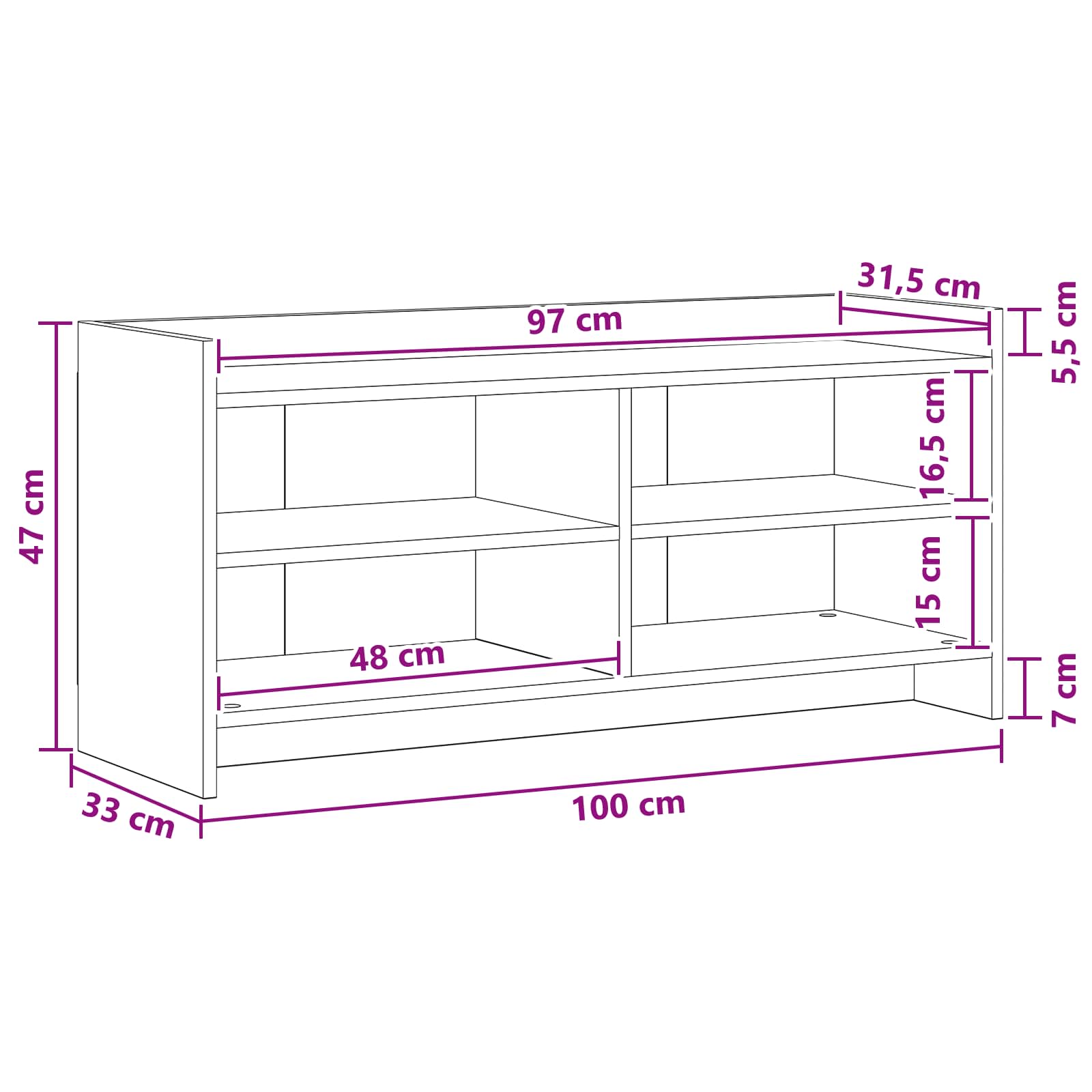 TV ormar 100 x 33 x 47 cm Siva Sonoma Konstruirano drvo