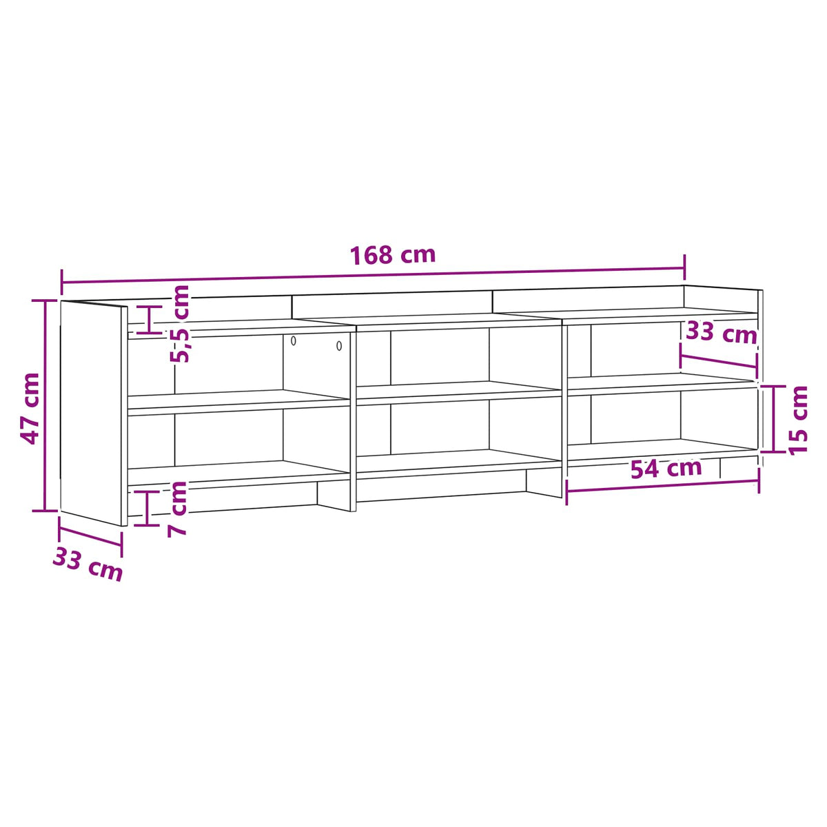 TV ormar 168 x 33 x 47 cm Hrast sonoma Konstruirano drvo