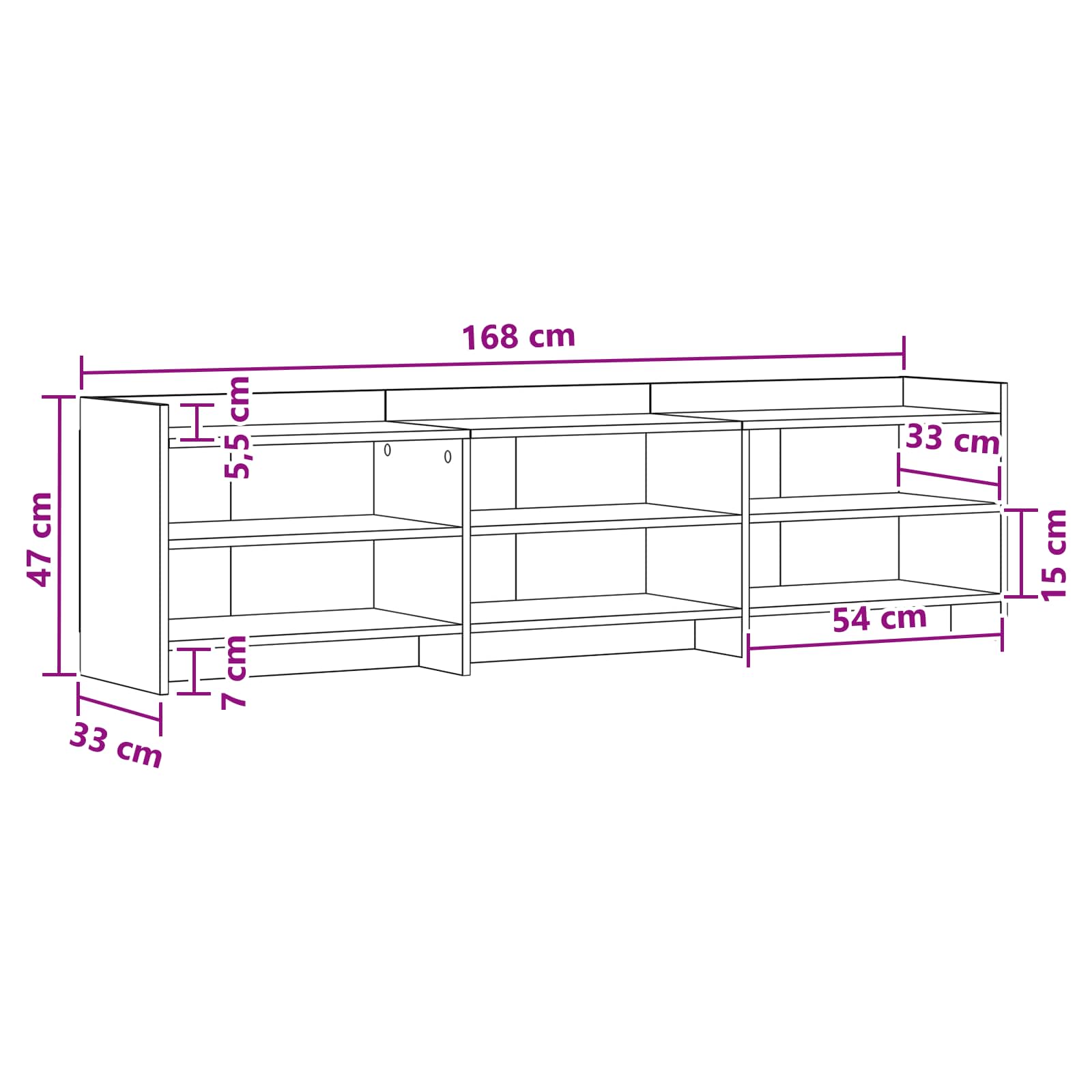 TV ormar 168 x 33 x 47 cm Siva Sonoma Konstruirano drvo