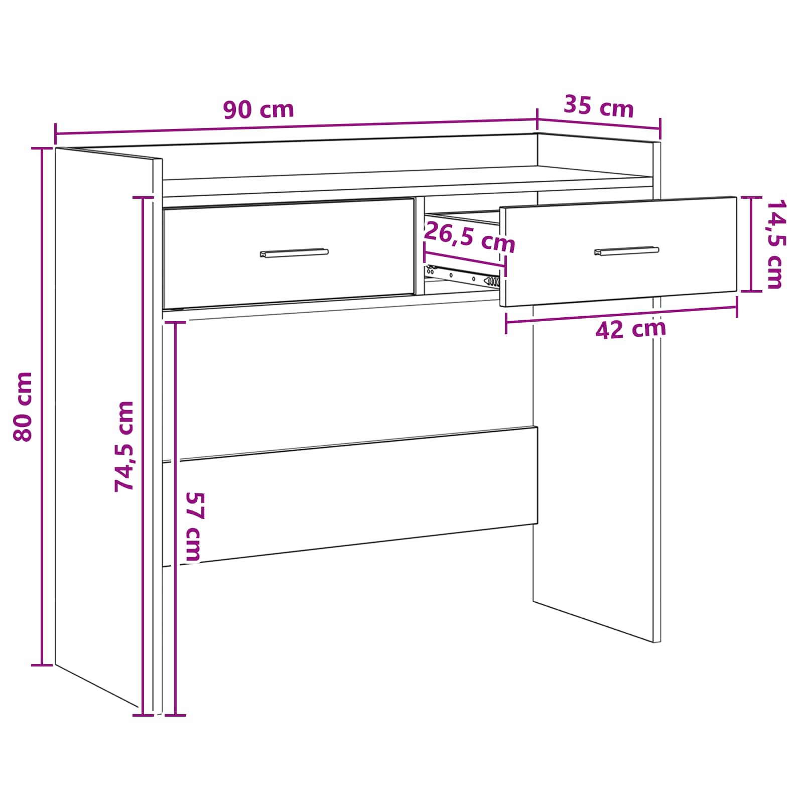 Konzolna stolica Bijela 90 x 35 x 80 cm Konstruirano drvo