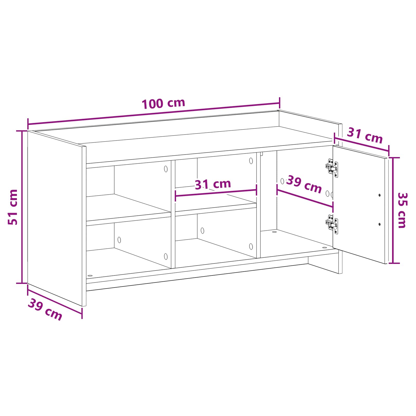 Ormar za cipele Staro drvo 100 x 39,5 x 51 cm Konstruirano drvo