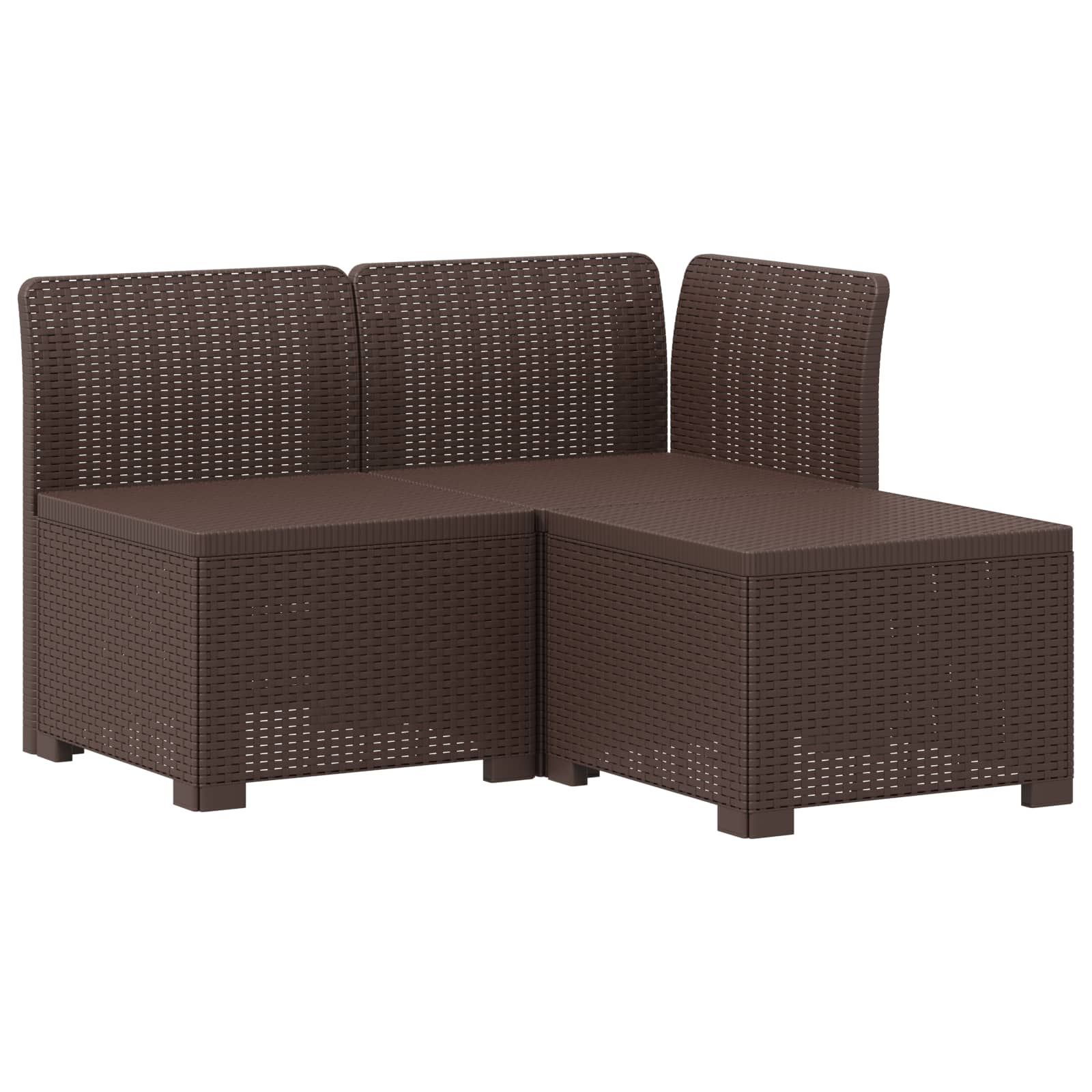 Sofa za vrt za 3 osobe sa izgledom rattan PP Smeđa