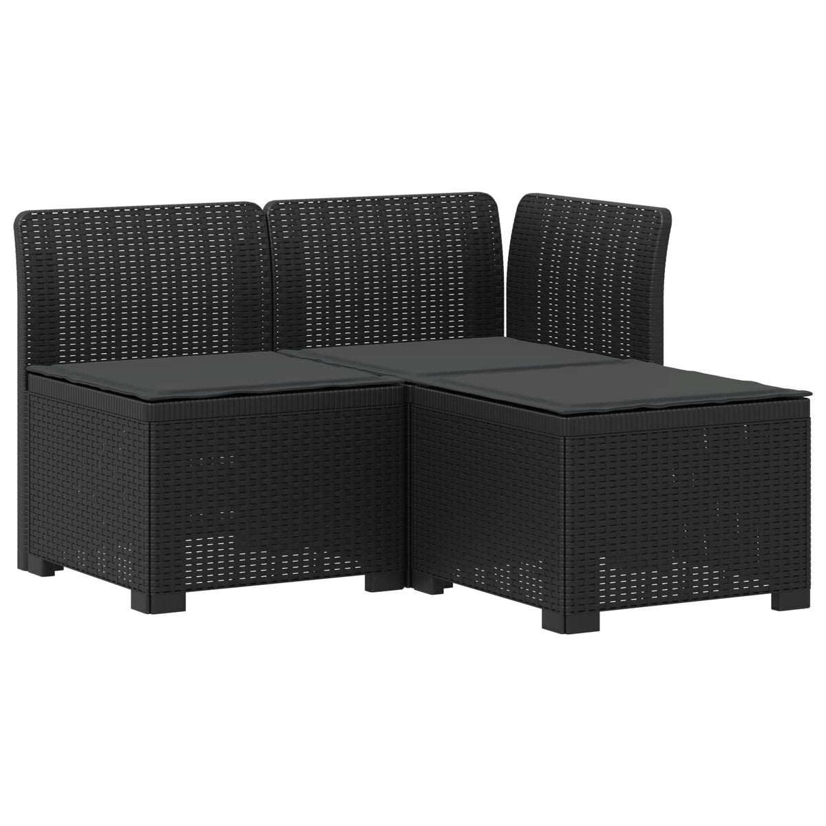 Dvosjedni vrtni sofa s jastucima u ratan izgledu PP Antracit