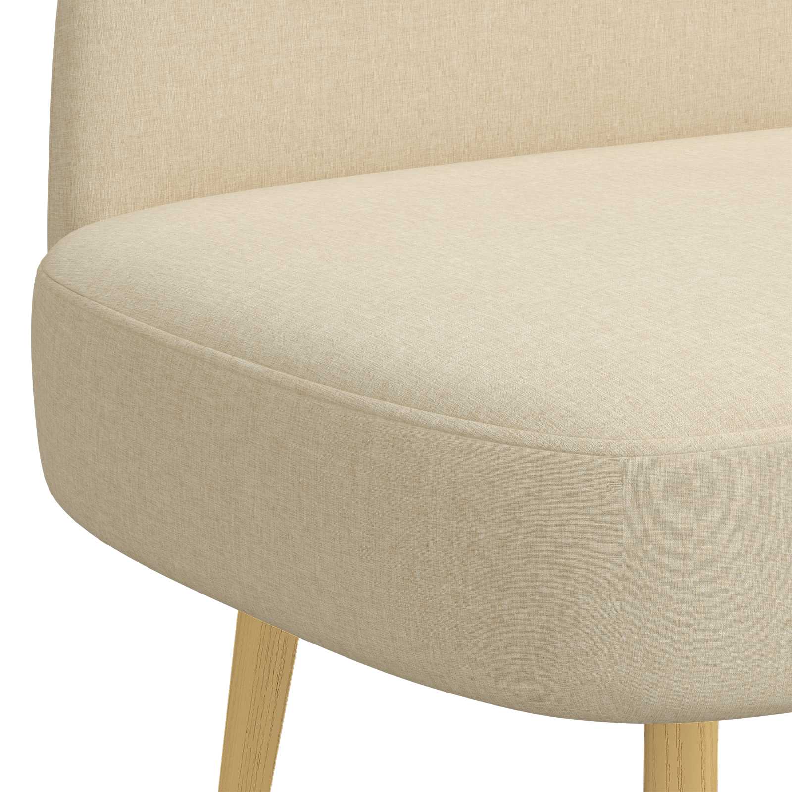 Oblikovana klupa s naslonjačem Krem 110 x 60 x 76 cm Poliester