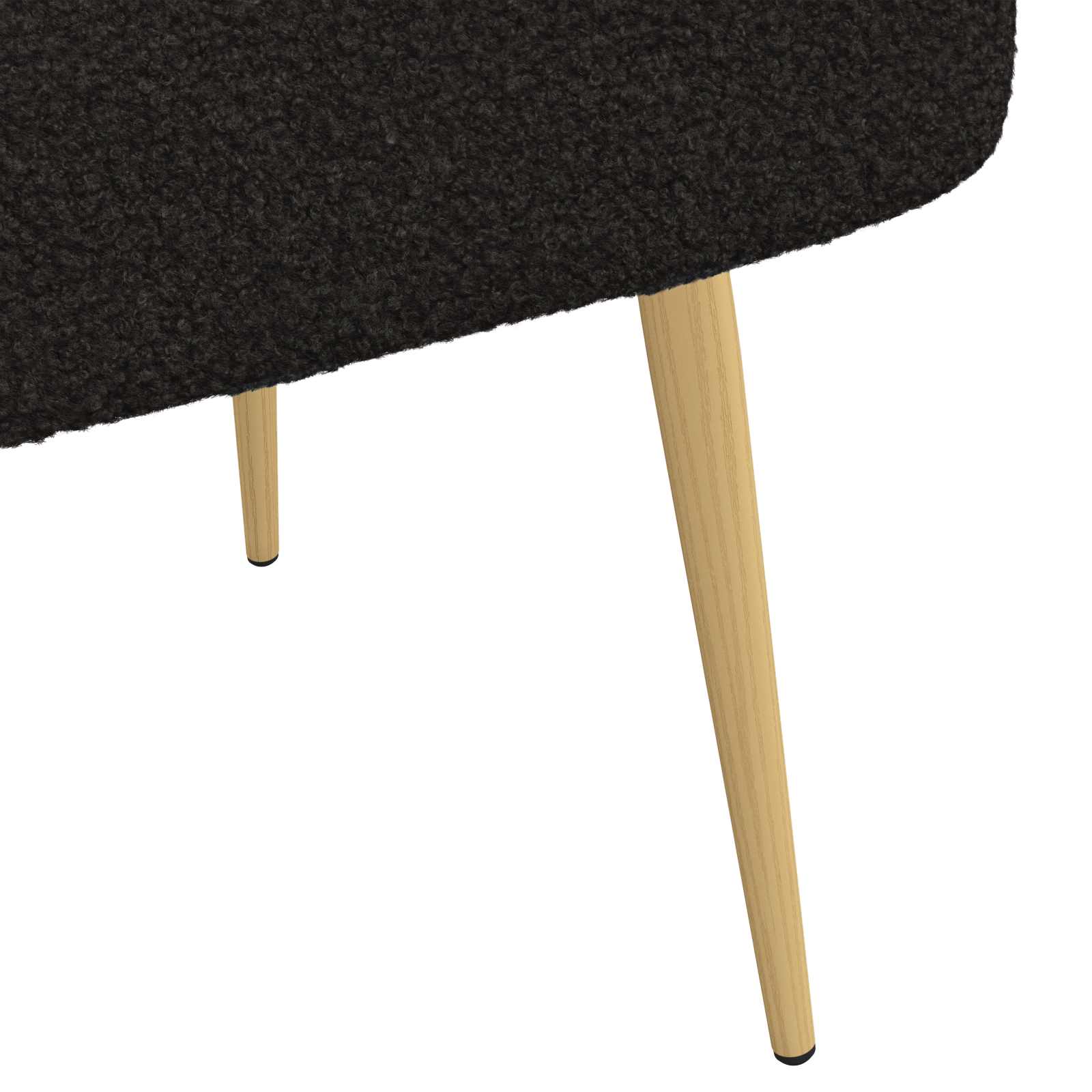 Oblikovana klupa s naslonjačem Crna 110 x 60 x 76 cm Bouclé