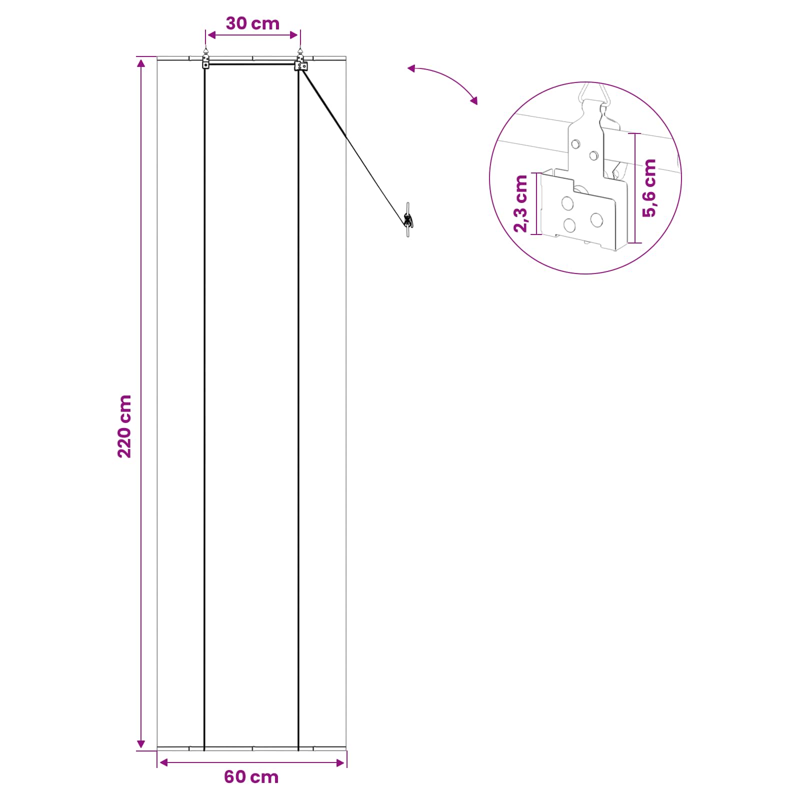 Rolo zavjesa Prirodna 60 x 220 cm Bambus