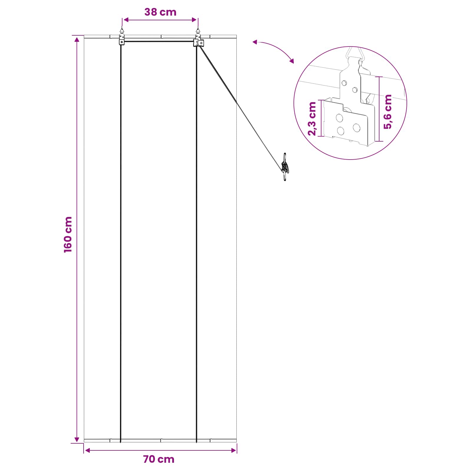 Rolo zavjesa Prirodna 70 x 160 cm Bambus
