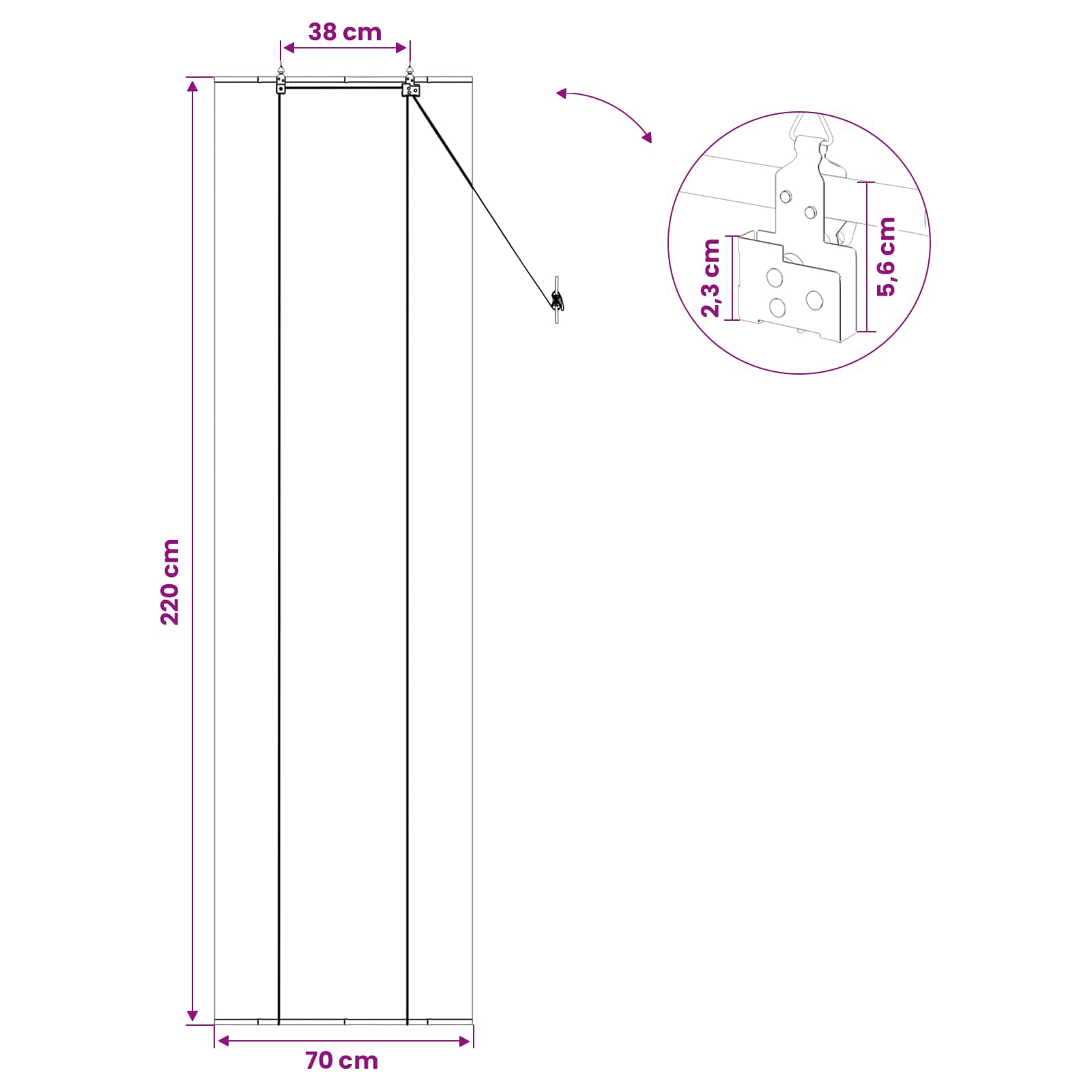 Rolo zavjesa Prirodna 70 x 220 cm Bambus