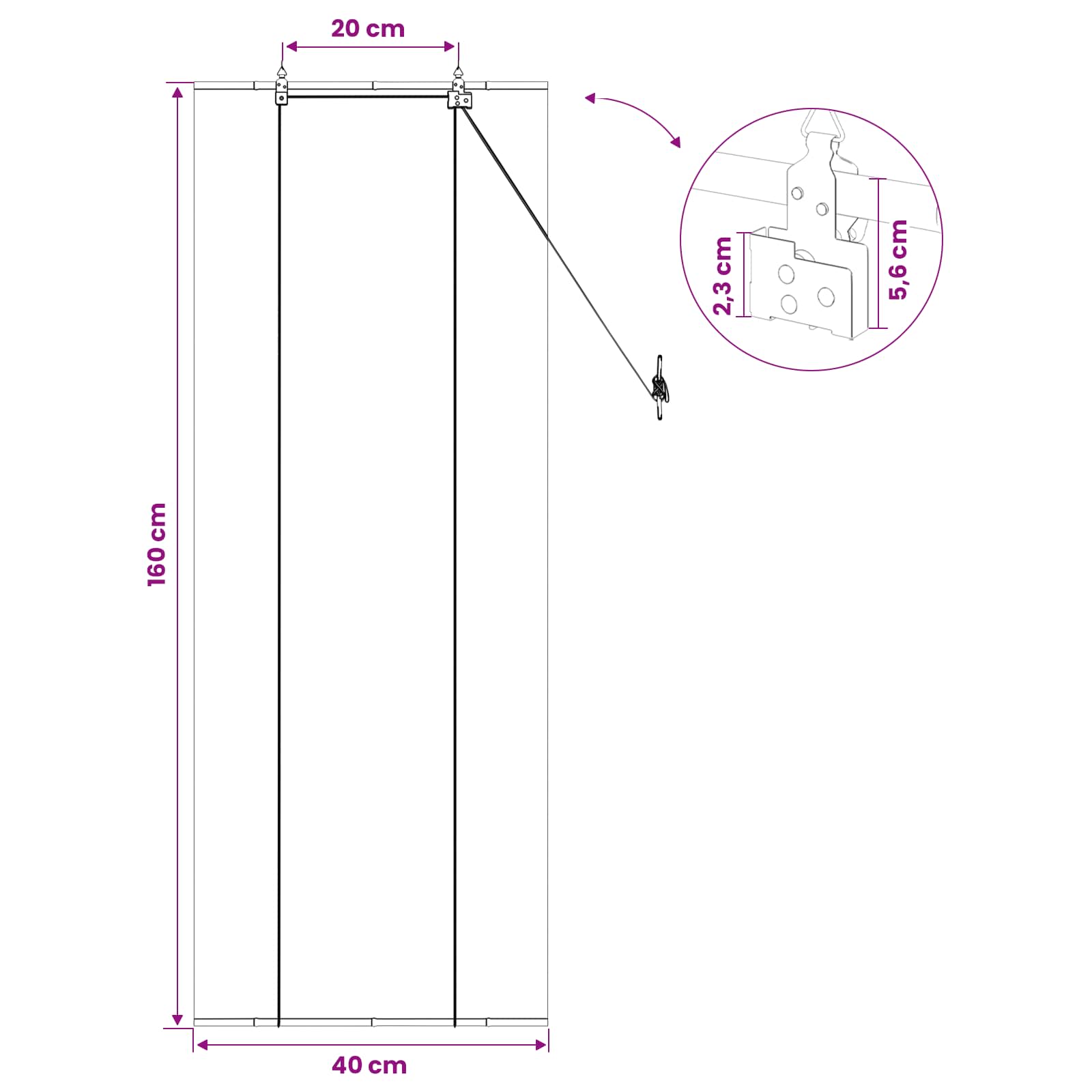 Rolo zavjesa Siva 40 x 160 cm Bambus