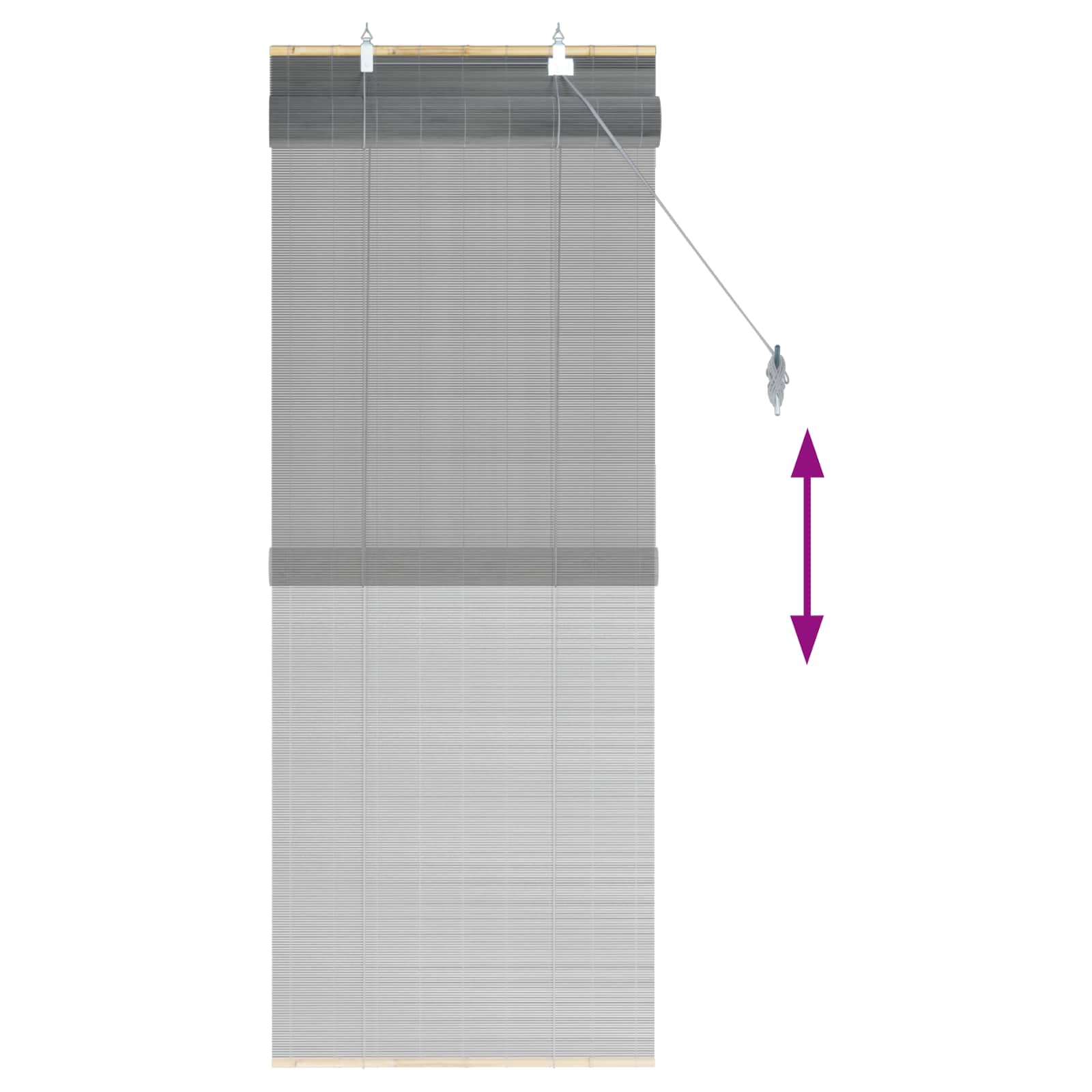 Rolo zavjesa Siva 50 x 160 cm Bambus