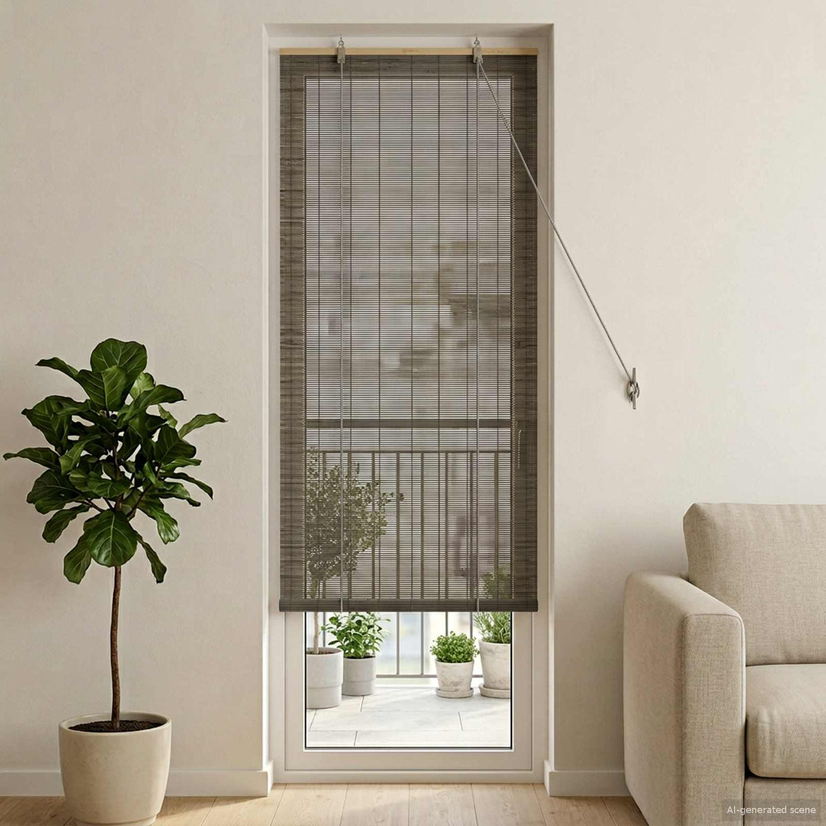 Rolo zavjesa Siva 70 x 220 cm Bambus