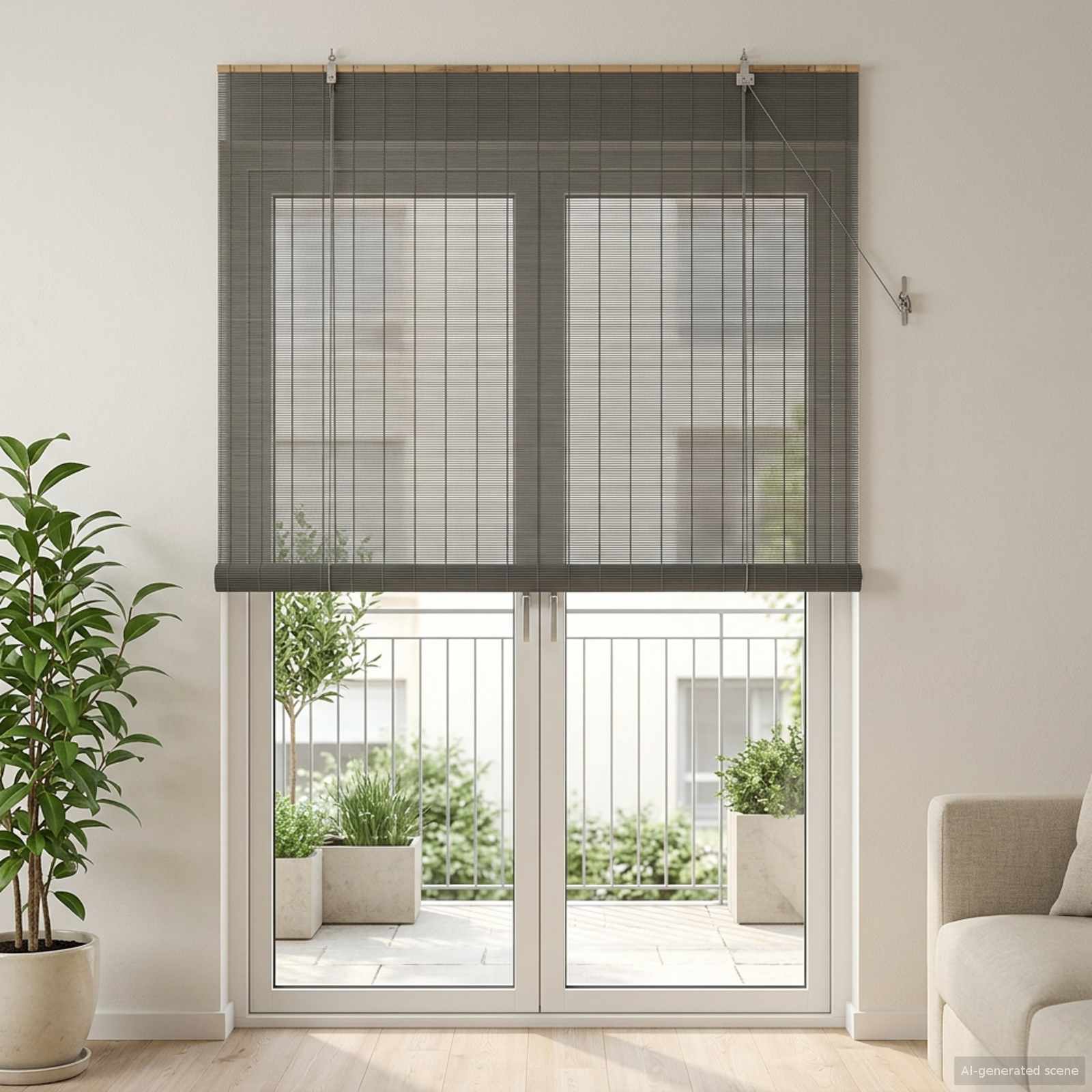 Rolo zavjesa Siva 140 x 220 cm Bambus