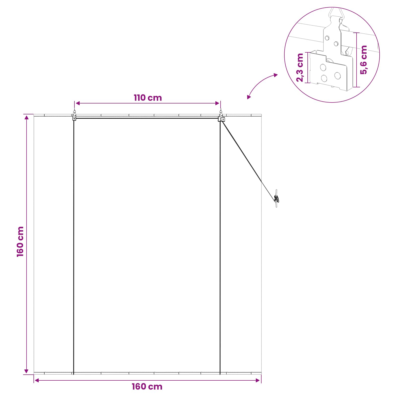 Rolo zavjesa Siva 160 x 160 cm Bambus