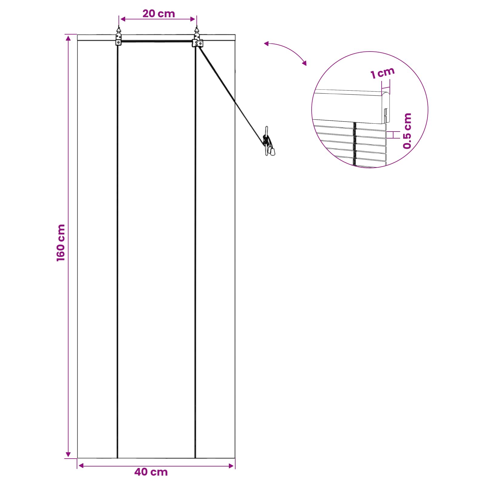 Rolo zavjesa Smeđa 40 x 160 cm Bambus