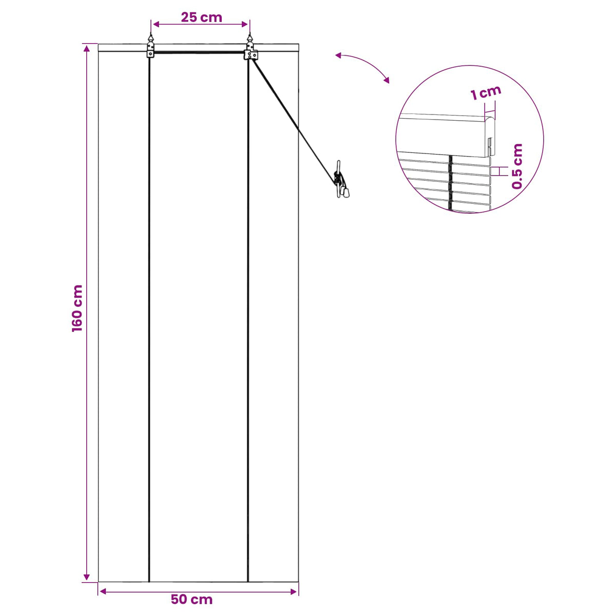 Rolo zavjesa Smeđa 50 x 160 cm Bambus
