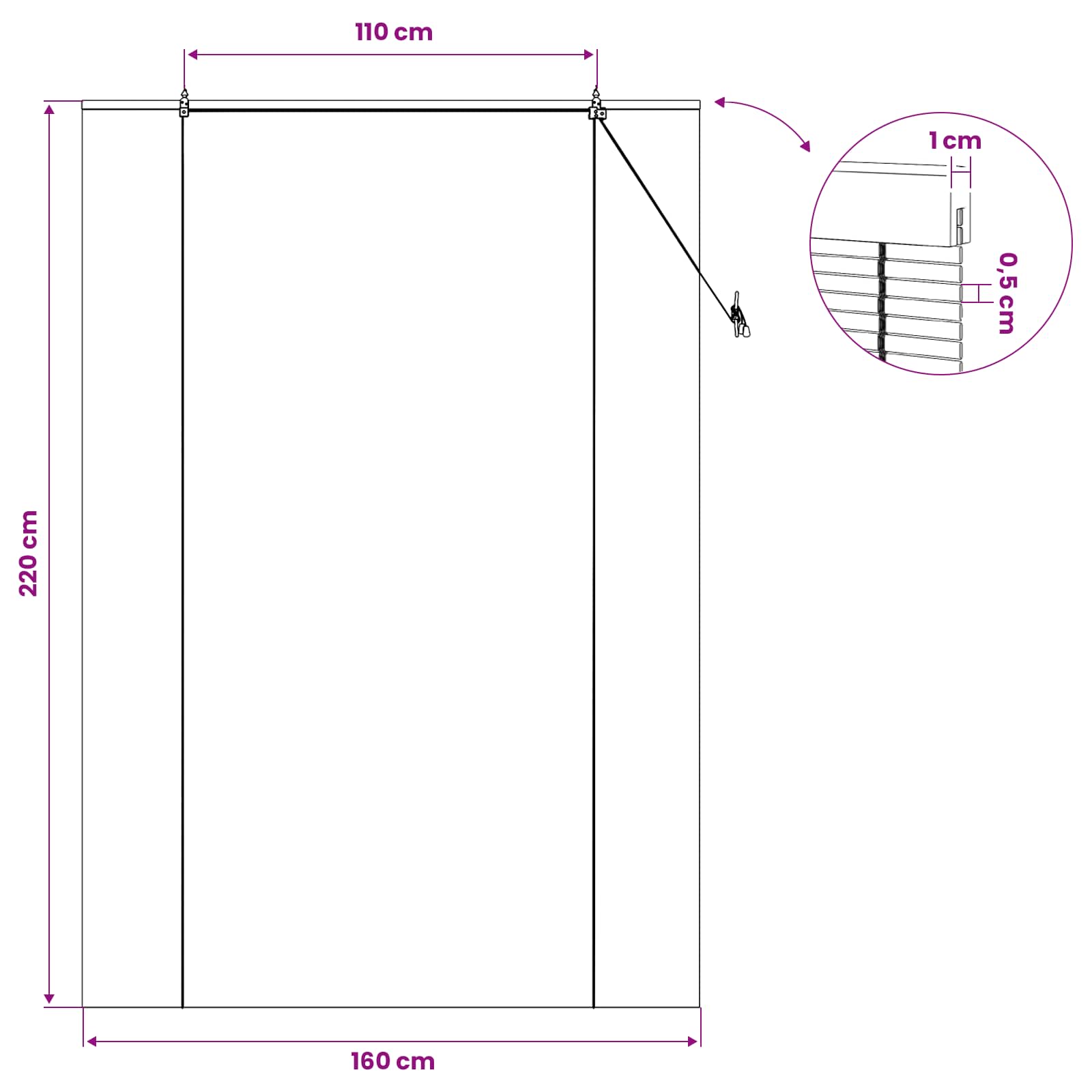 Rolo zavjesa Prirodna 160 x 220 cm Bambus